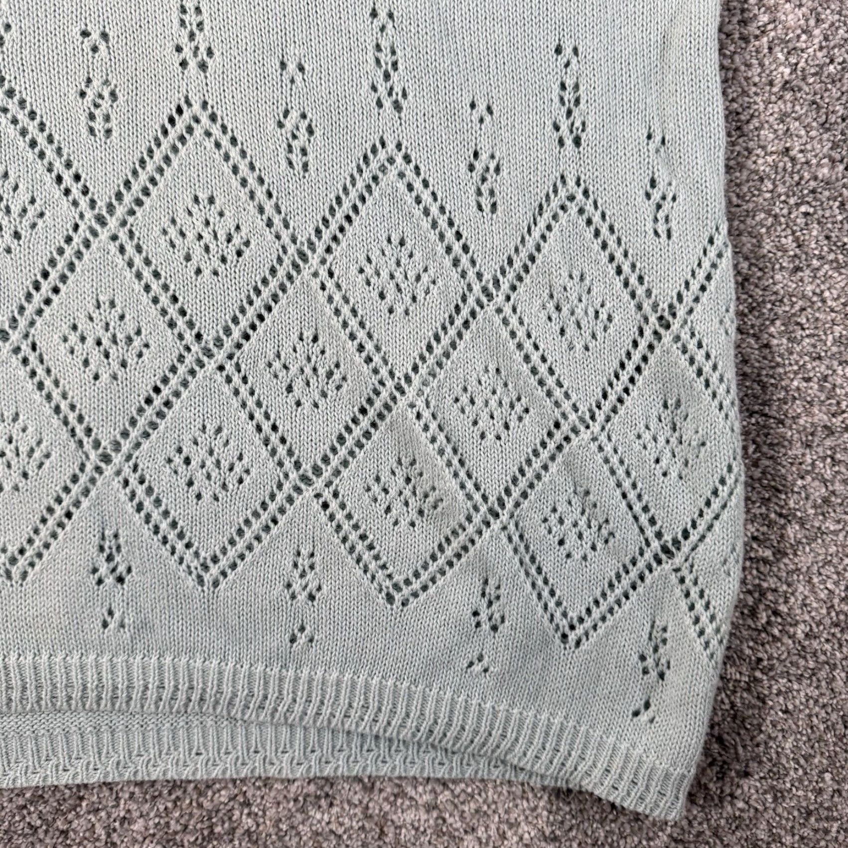 Jantzen VINTAGE Jantzen Classics Sweater Top Blouse M Green 90s Pastel Soft Girl Cottagecore Y2K Easter Gothic Retro Cotton Ramie Knit Womens Size M / US 6-8 / IT 42-44 - 4 Thumbnail