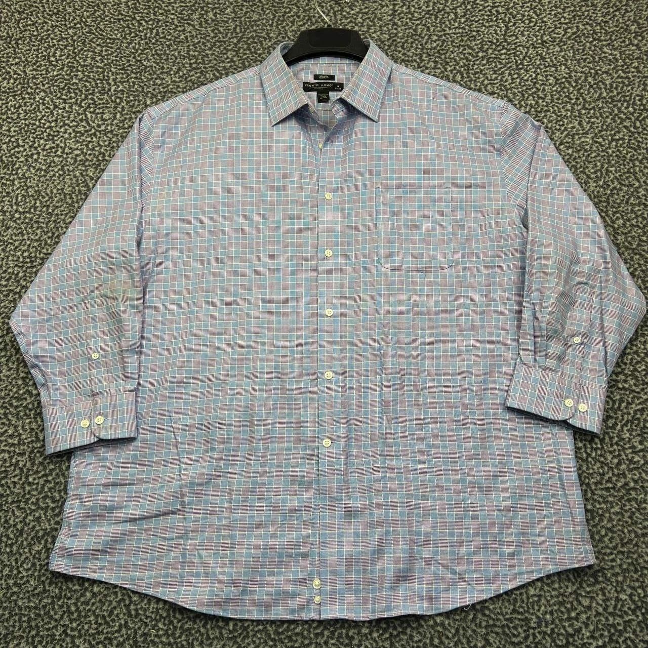 Pronto Uomo Pronto Uomo Button Up Shirt Men 18 Plaid Collared Cotton Size US M / EU 48-50 / 2 - 1 Thumbnail