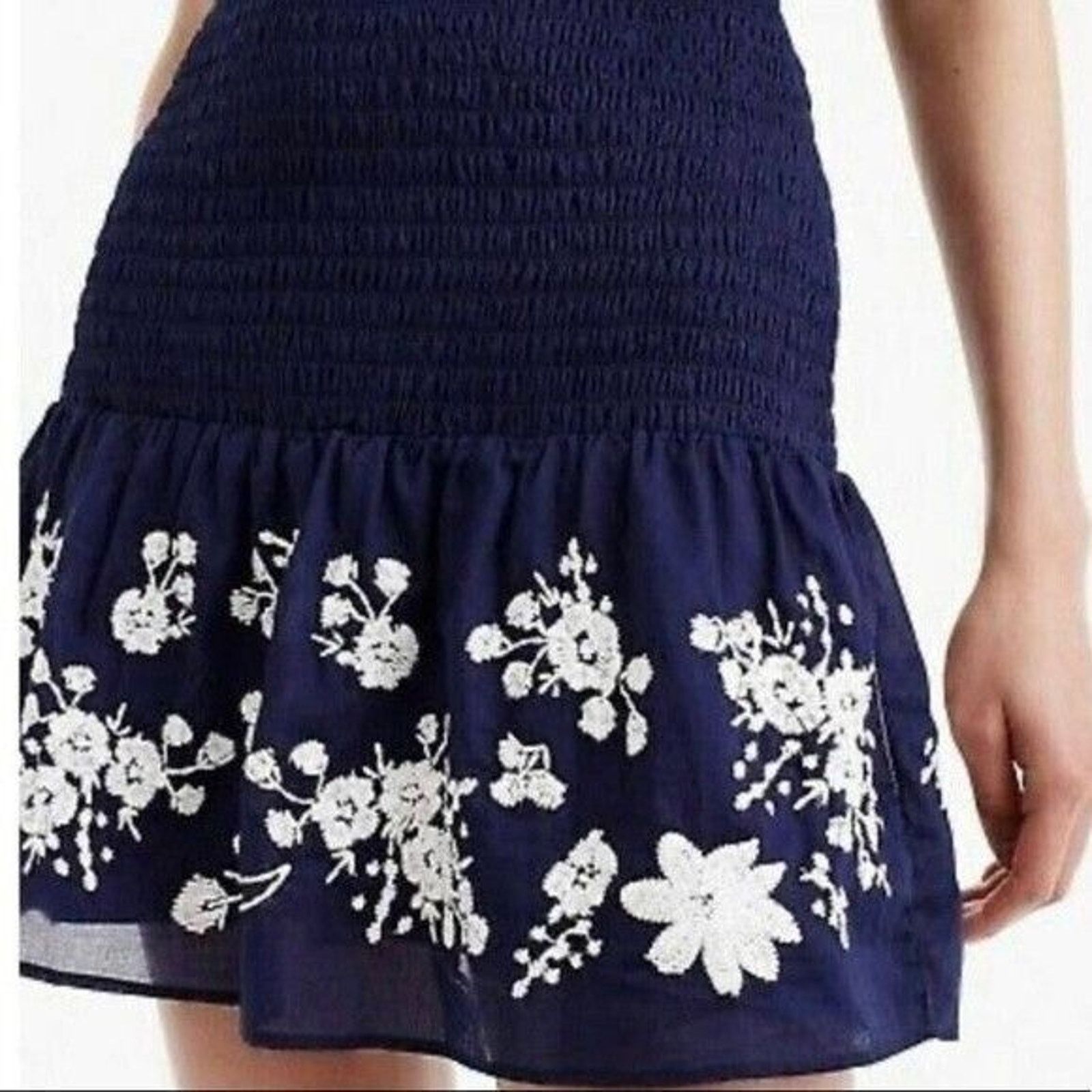 Other Point Sur Skirt Pull-On Stretch Navy & White Floral Small Size 27" / US 4 / IT 40 - 2 Thumbnail