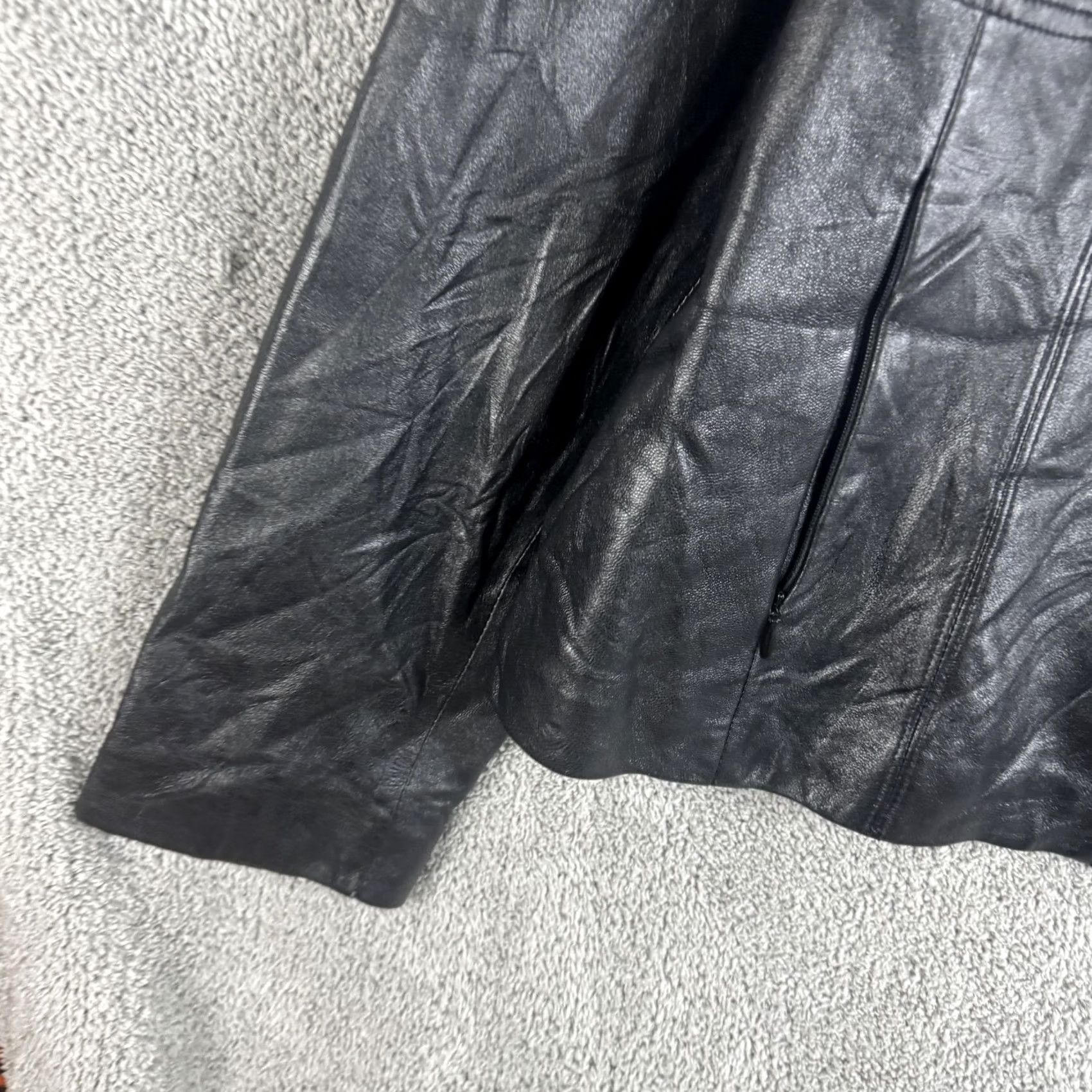 Vintage Wilsons Leather Pelle Studio Jacket Womens XL Black Leather Full Zip Lined Size XL / US 12-14 / IT 48-50 - 2 Thumbnail