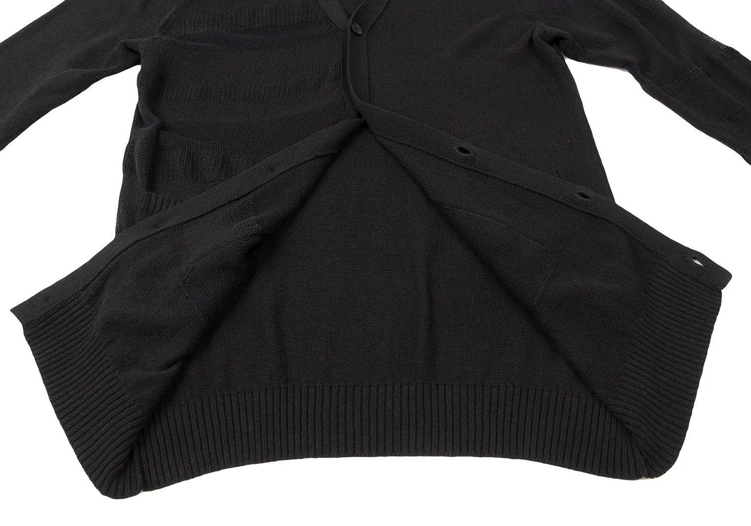 Yohji Yamamoto Yohji Yamamoto Cotton Striped Knit Cardigan Black Size 3 Size US L / EU 52-54 / 3 - 12 Thumbnail
