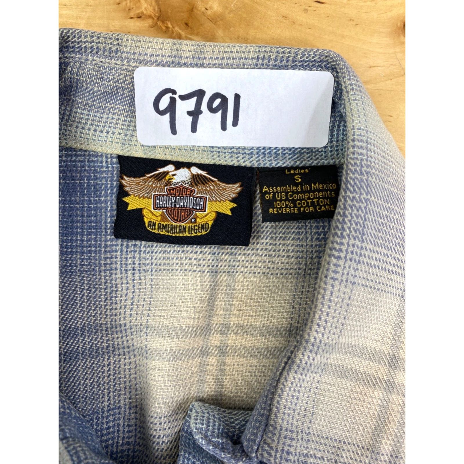 Harley Davidson Harley-Davidson Shirt Womens S Blue Plaid Button-Up Long Sleeve Flannel Size S / US 4 / IT 40 - 3 Thumbnail