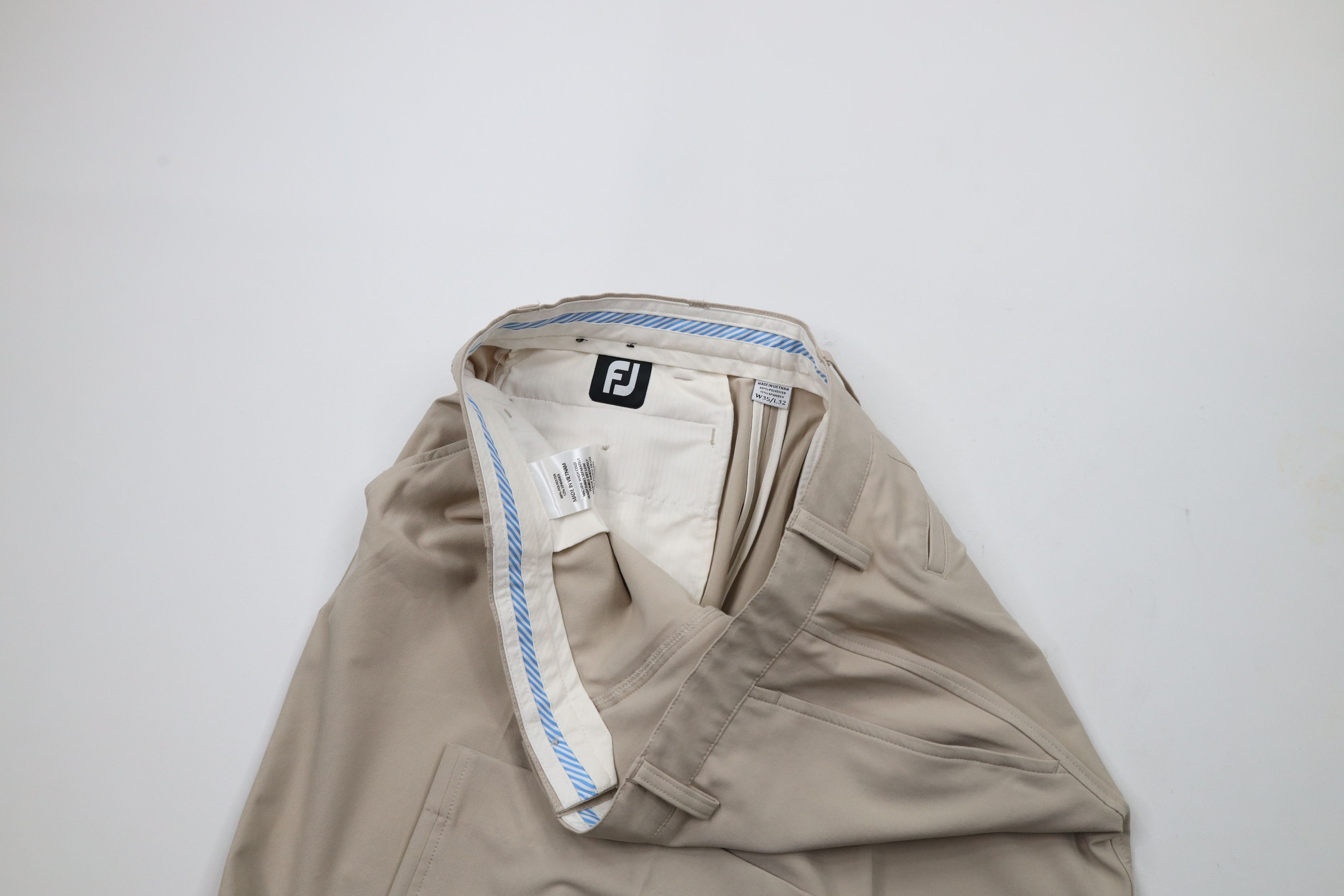Footjoy × Vintage FootJoy Wide Leg Stretch Golf Golfing Chino Pants Beige Size US 35 - 7 Thumbnail