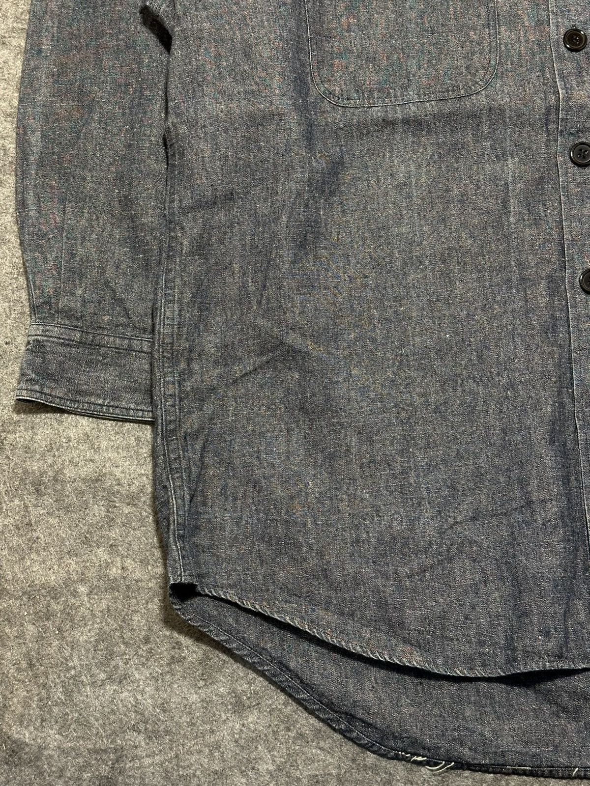 Y's for Men vintage YS Japanese denim work shirt in black. Size US XL / EU 56 / 4 - 3 Thumbnail