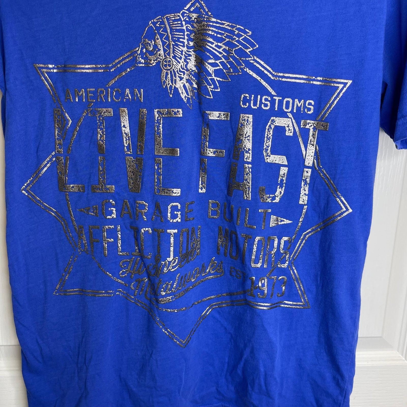 Affliction Affliction Men's American Customs Blue Short Sleeve Tee, S Size US S / EU 44-46 / 1 - 3 Thumbnail