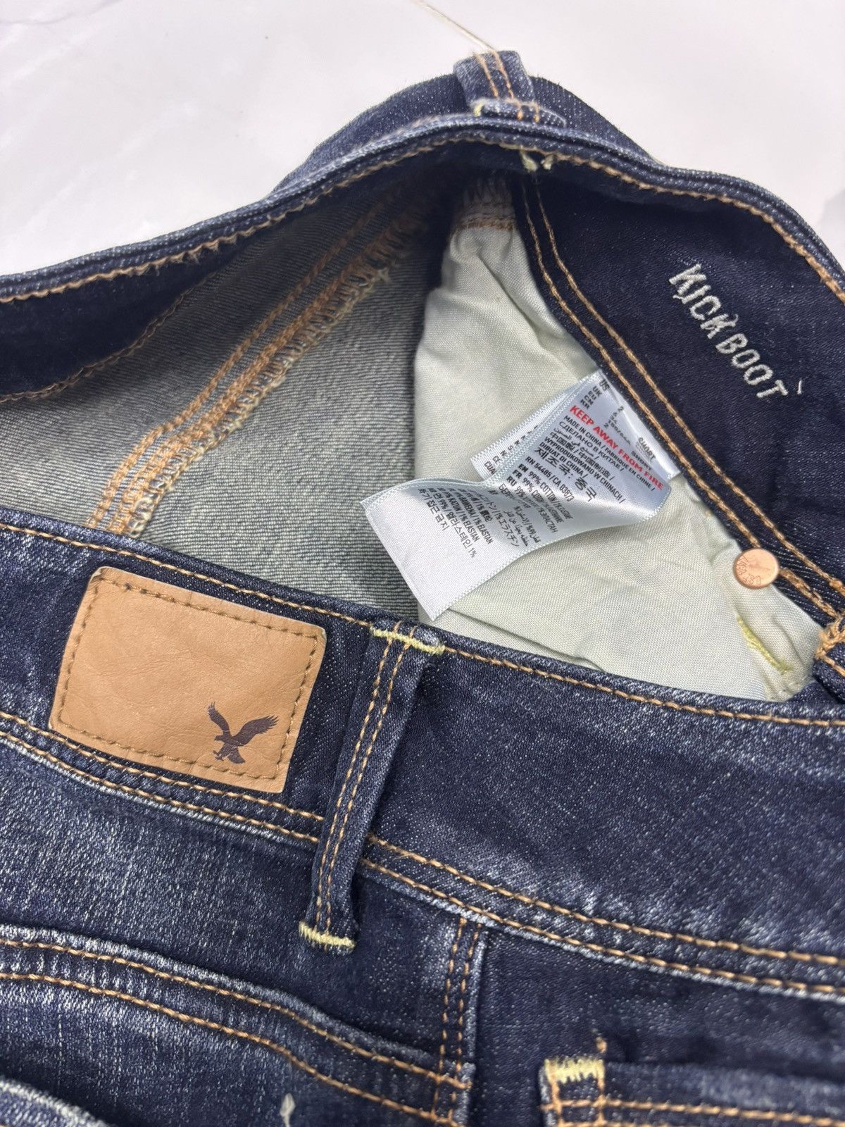 If Six Was Nine × Le Grande Bleu (L.G.B.) Flare Jeans Bootcut American Eagle Distressed Denim Jeans Size 26" / US 2 / IT 38 - 10 Thumbnail