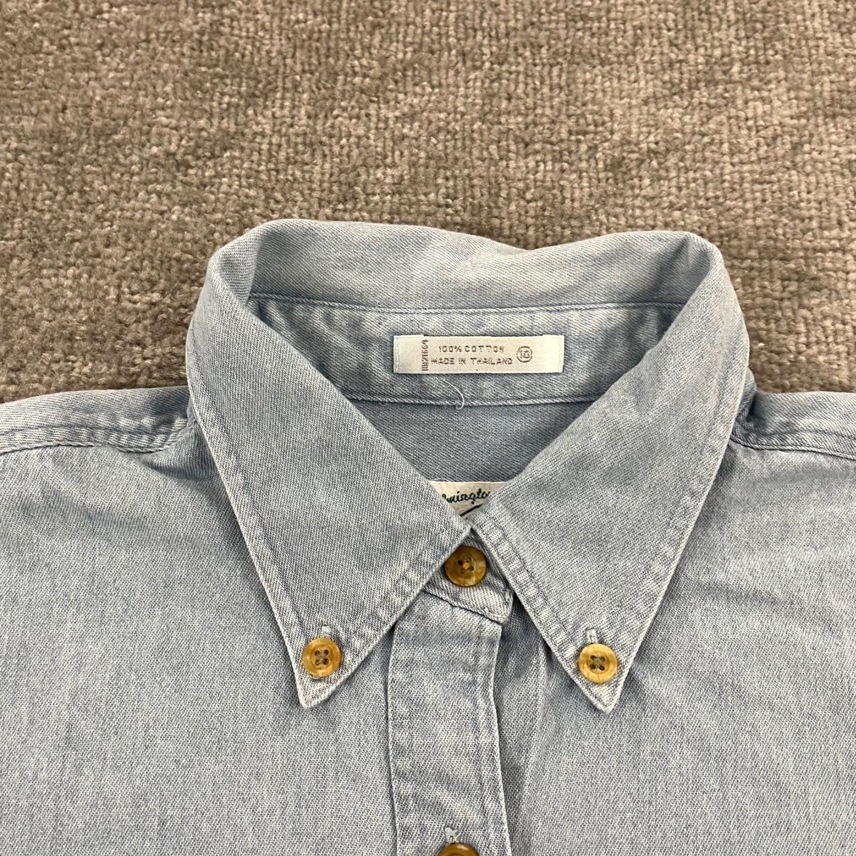 Denime WILMINGTON COUNTRY STORE Shirt Mens Large Blue Lightweight Denim Button Down L/S Size US L / EU 52-54 / 3 - 2 Thumbnail