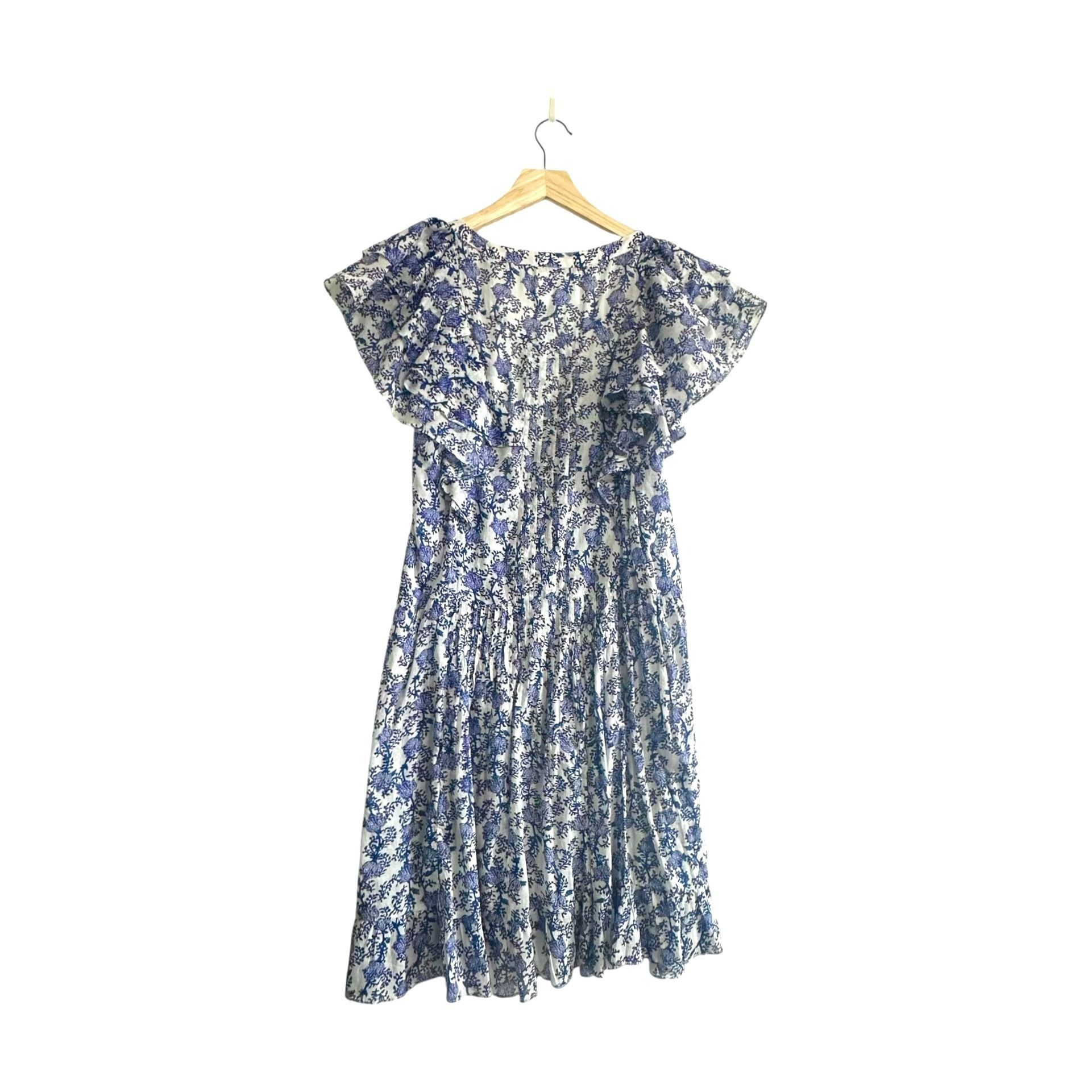 Isabel Marant Etoile Isabel Marant Étoile Godrana Blue Floral Cotton Mini Dress F Size M / US 6-8 / IT 42-44 - 2 Thumbnail