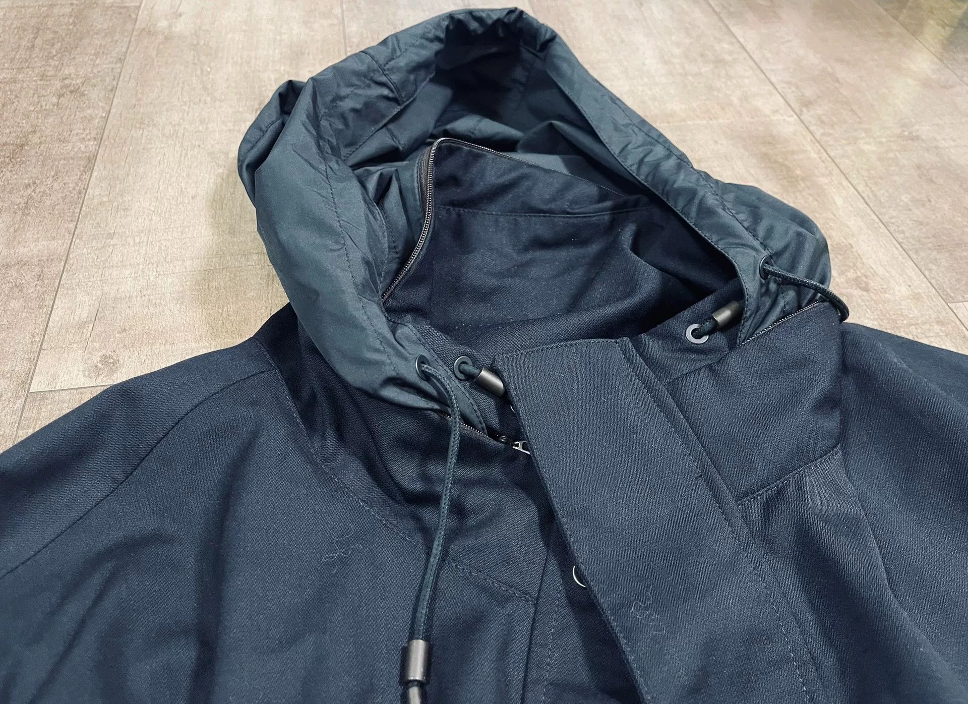 Ermenegildo Zegna Ermenegildo Zegna Main Line Navy Wool Hooded Trench Size US L / EU 52-54 / 3 - 1 Thumbnail