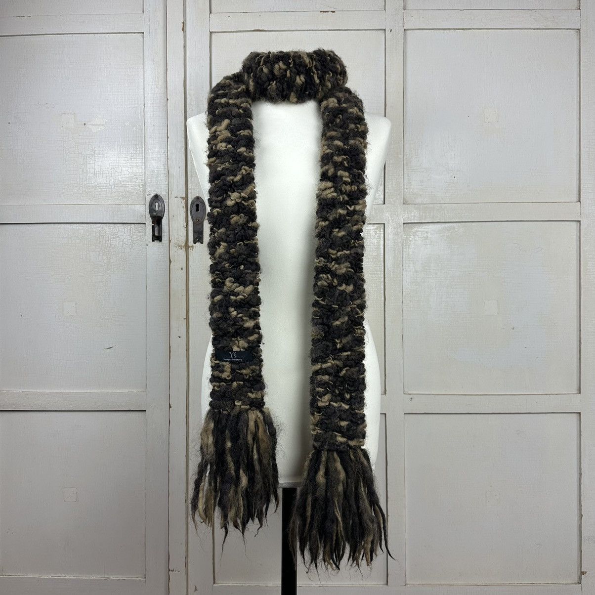 Yohji Yamamoto Y’s By Yohji Yamamoto Chunky Knit Scarf With Fringe Size ONE SIZE - 2 Thumbnail