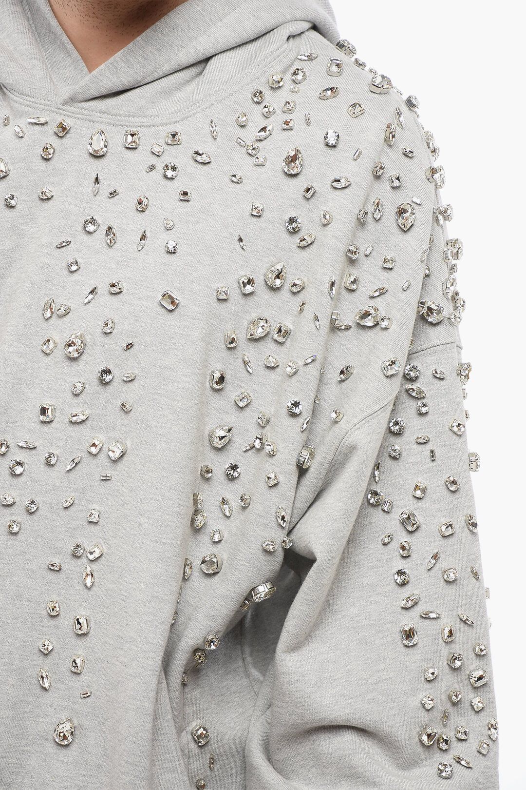 1989 STUDIO og1mm0725 All-Over Jewels Cotton Hoodie in Grey Size US L / EU 52-54 / 3 - 3 Thumbnail
