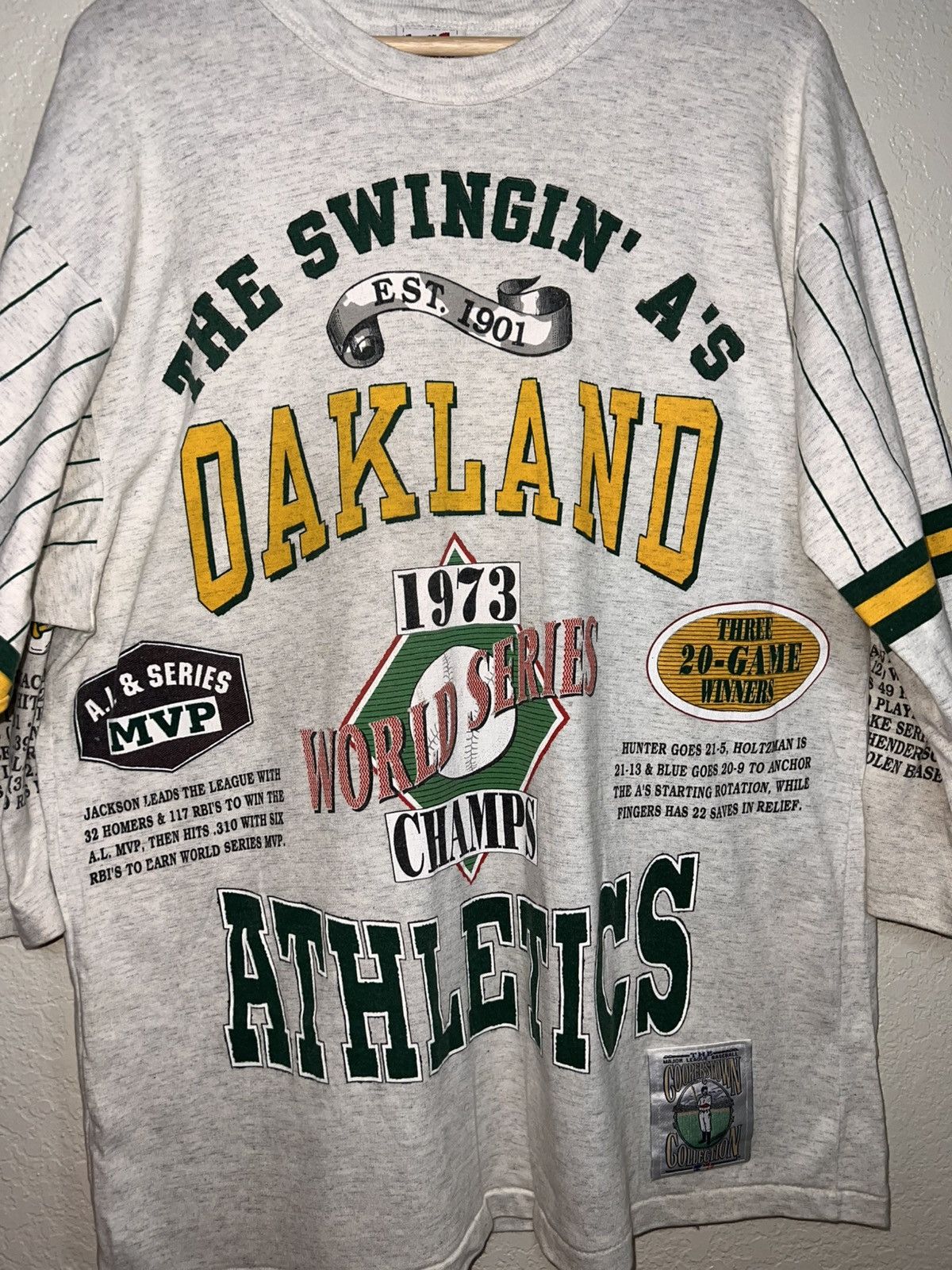 Cooperstown Collection Vintage Oakland Athletics 3/4 Length Sleeve Shirt Size Large Size US L / EU 52-54 / 3 - 3 Thumbnail