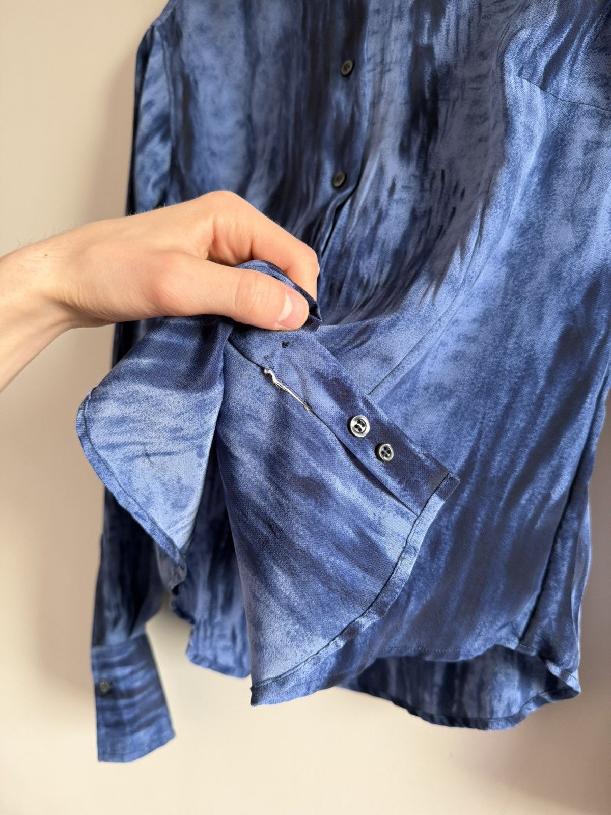 Gianfranco Ferre Vintage Gianfranco Ferré Blue Pattern Shirt Size L / US 10 / IT 46 - 8 Thumbnail