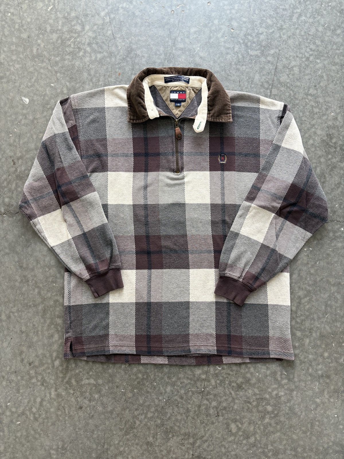 Tommy Hilfiger Vintage Y2K Tommy Hilfiger Plaid Longsleeve Polo Shirt Size US L / EU 52-54 / 3 - 1 Thumbnail