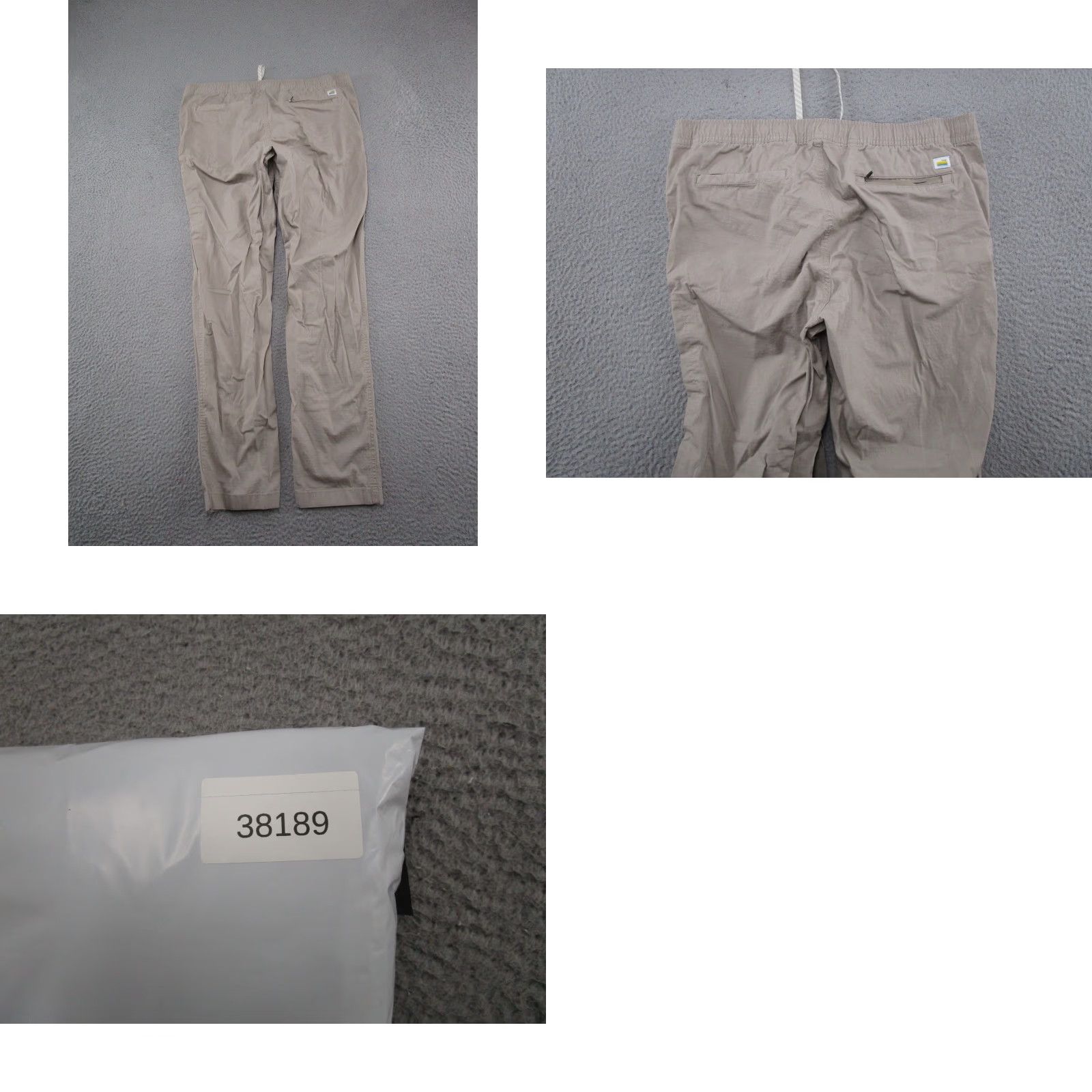 Vuori VUORI Beighe Ripstop Climber Pants Mens M Beige Drawstring Zip Pocket 34x31 Read Size US 31 - 9 Thumbnail