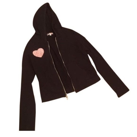 Other Bejeweled Rhinestone Heart zip hoodie sweatshirt Size S / US 4 / IT 40 - 2 Thumbnail