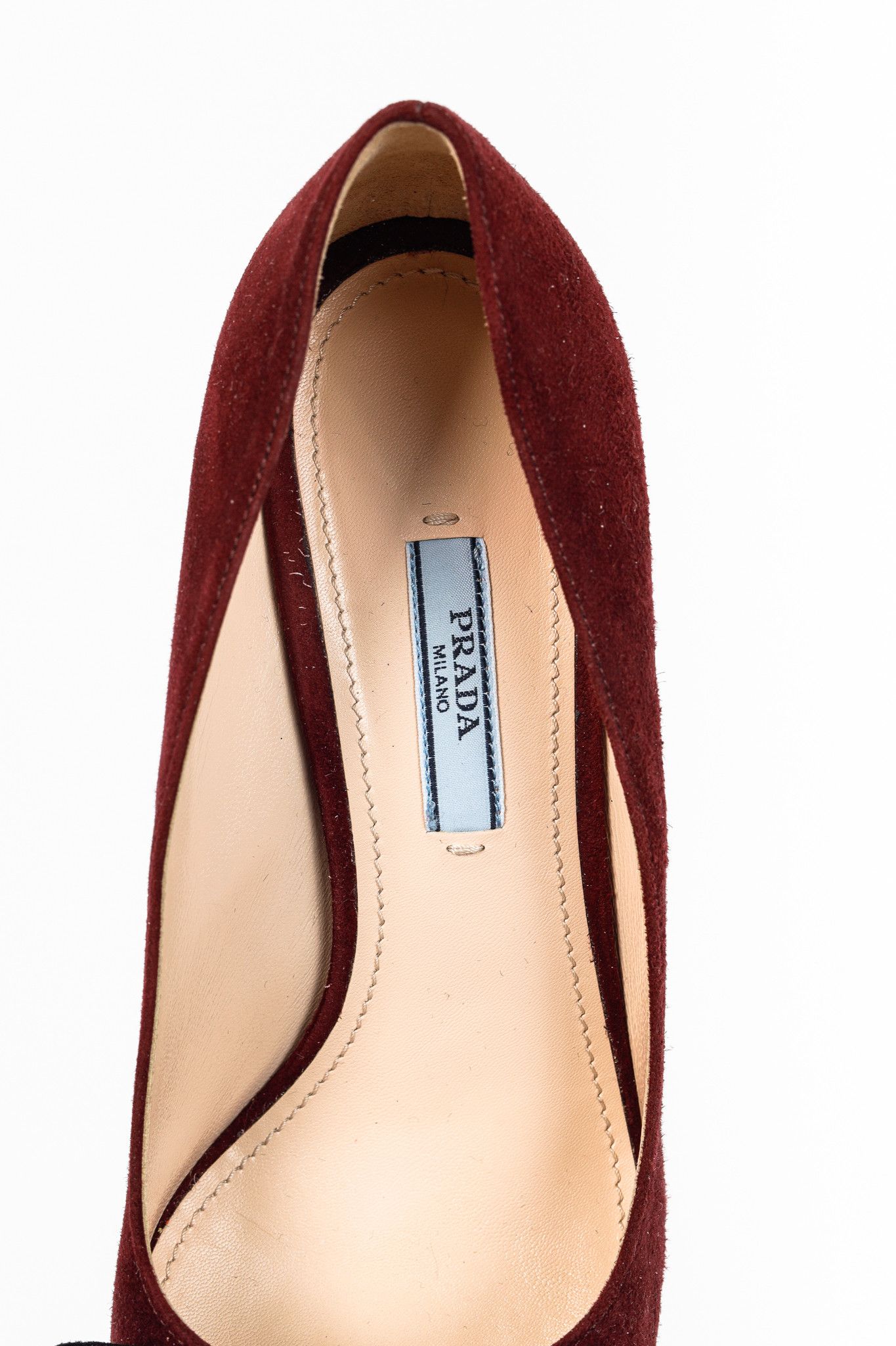 Prada Granato & Nero Suede Bow Pointed-Toe Pumps