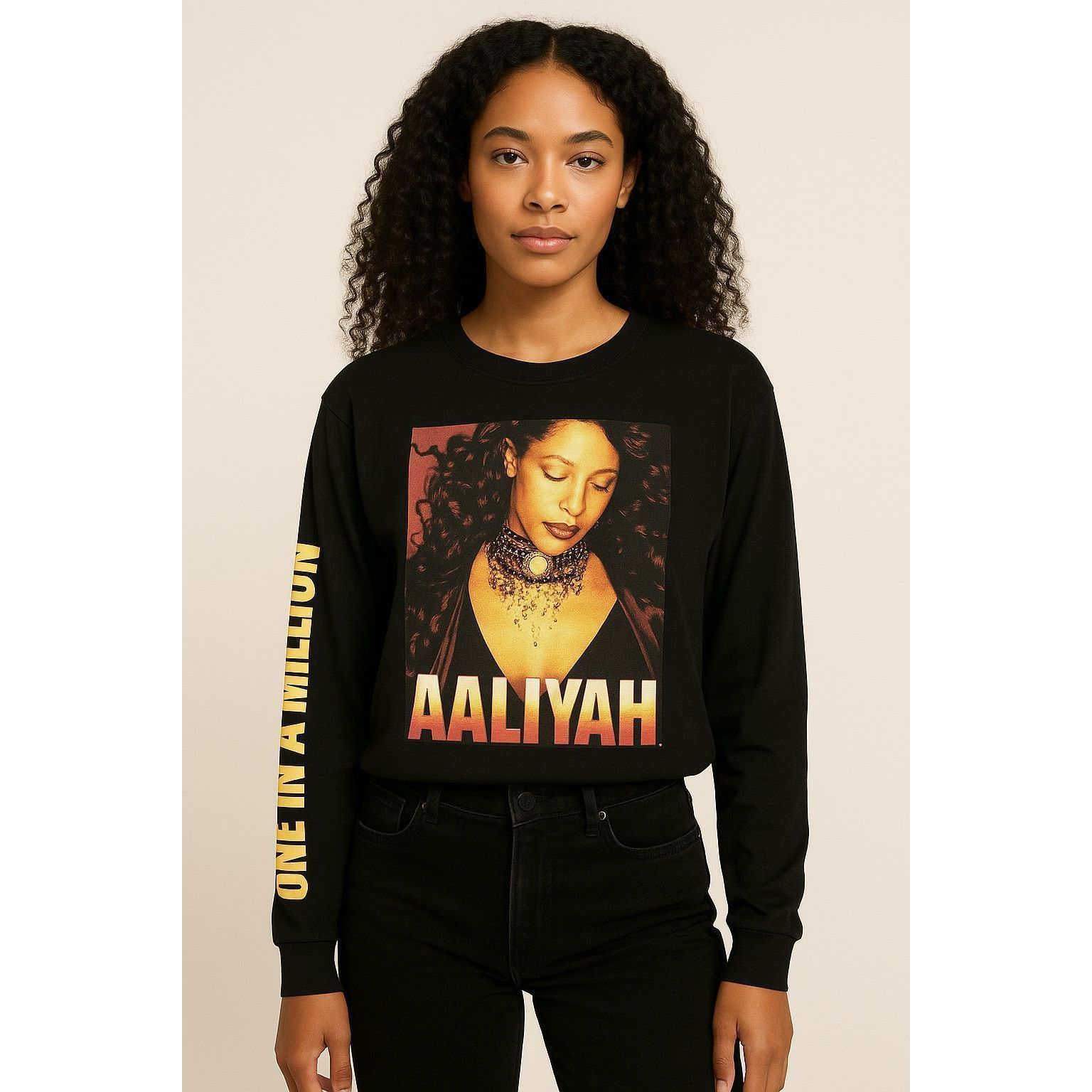 Other Aaliyah Long Sleeve Graphic Tee One in a Million Black S Size S / US 4 / IT 40 - 1 Thumbnail