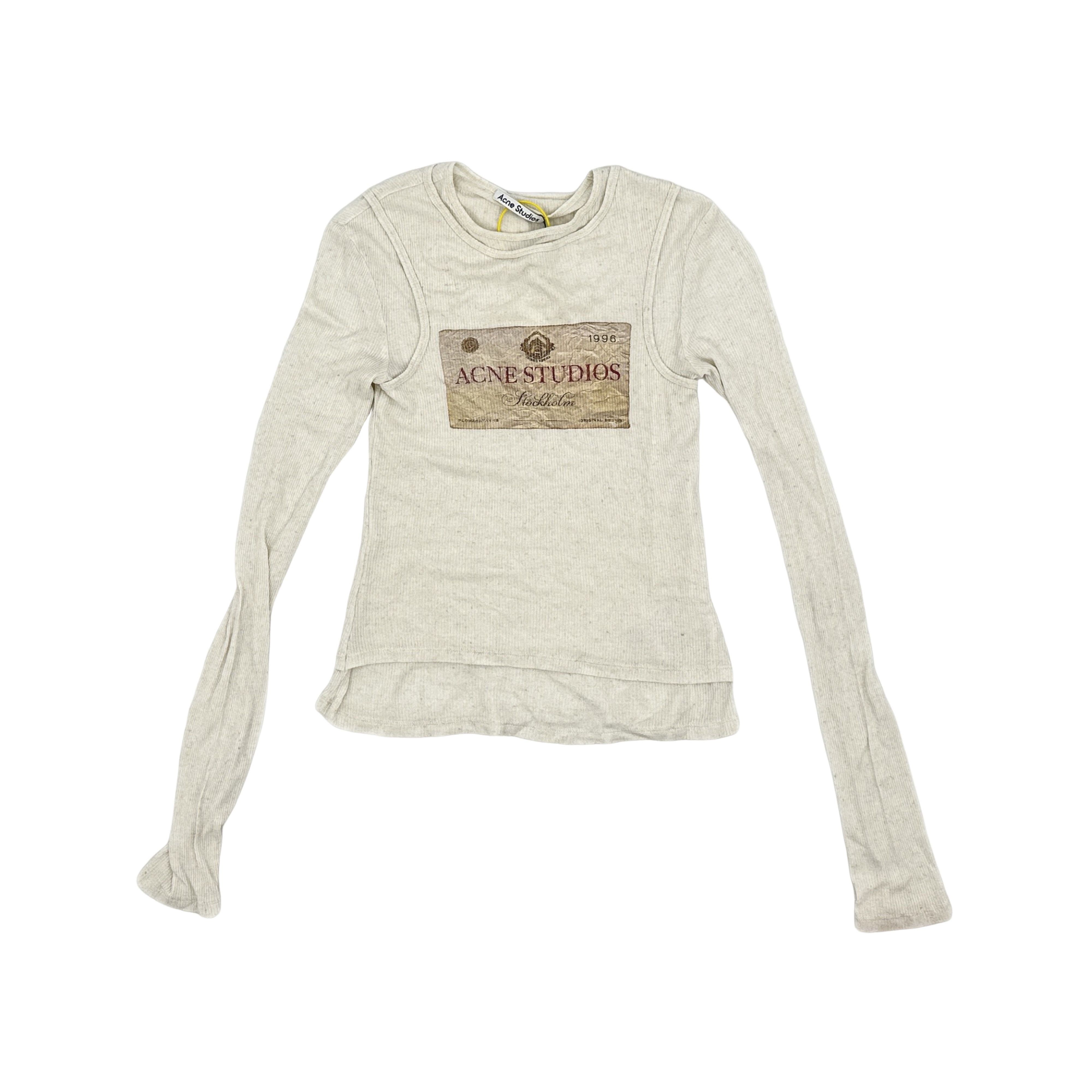 Acne Studios Acne Studios Double-Layered Logo Long Sleeve XXS Size XXS / US 00 / IT 34 - 1 Thumbnail