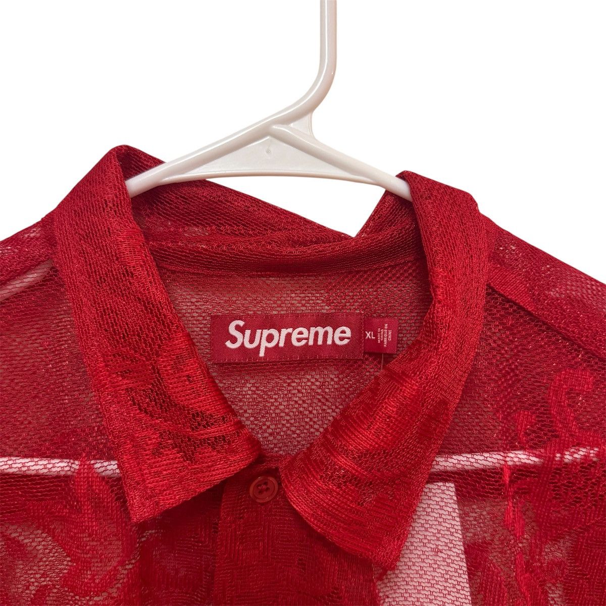 Supreme Supreme Last Supper Lace S/S Shirt Red Size US XL / EU 56 / 4 - 5 Thumbnail