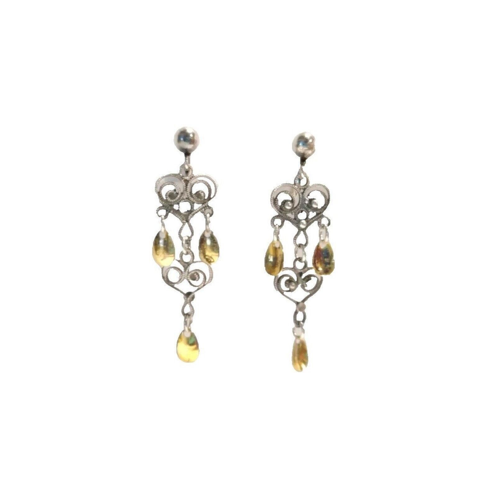 The Unbranded Brand Vintage Norwegian SOLJE Sterling Silver Heart Earrings Size ONE SIZE - 5 Thumbnail