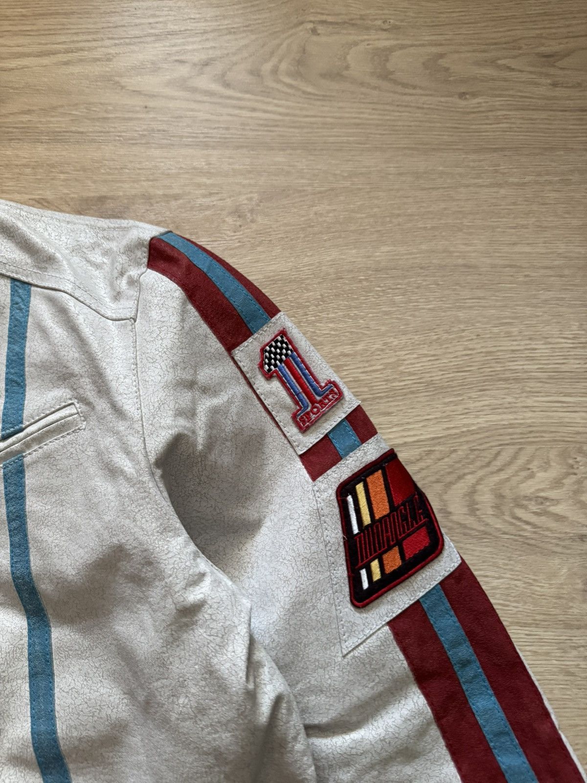 Genuine Leather Vintage 00’s Clockhouse y2k Formula 1 Moto Racing Jacket Size US L / EU 52-54 / 3 - 6 Thumbnail
