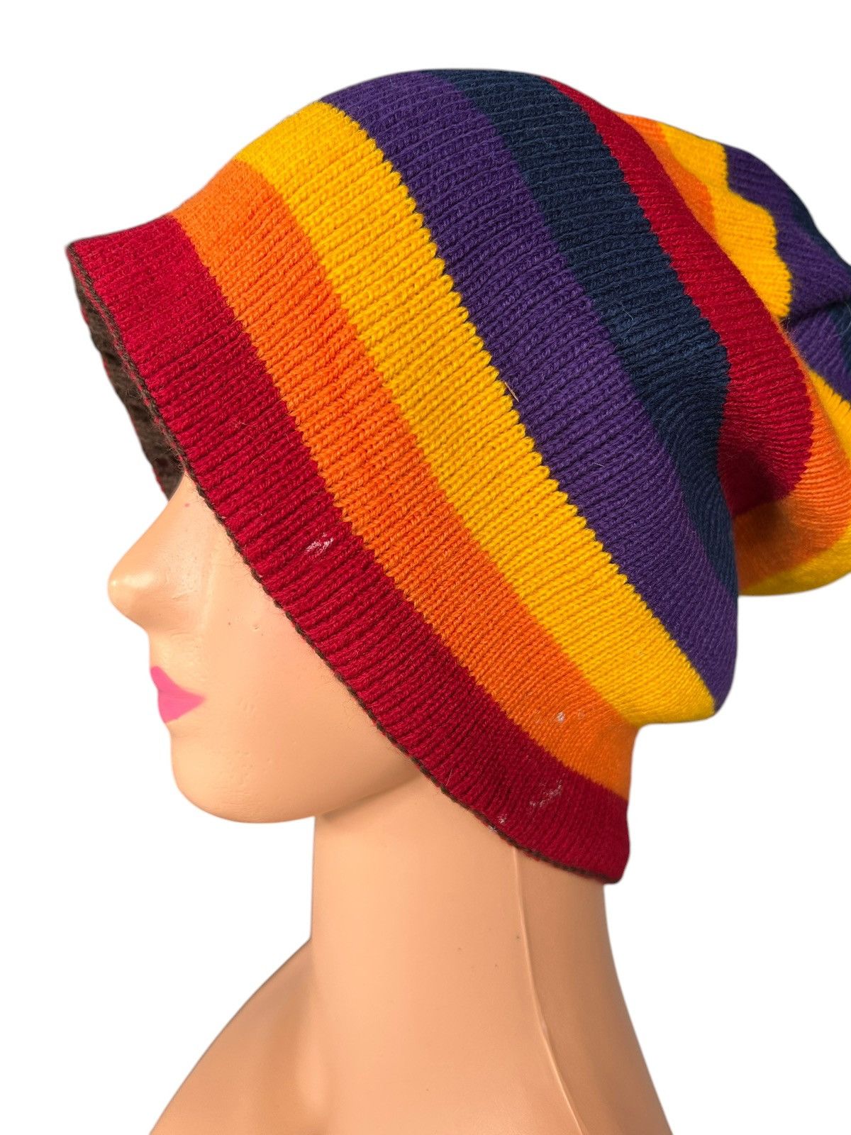 Japanese Brand × Kapital × Vintage Japanese Style knitt Reversible Big Beanie Hats Size ONE SIZE - 8 Thumbnail