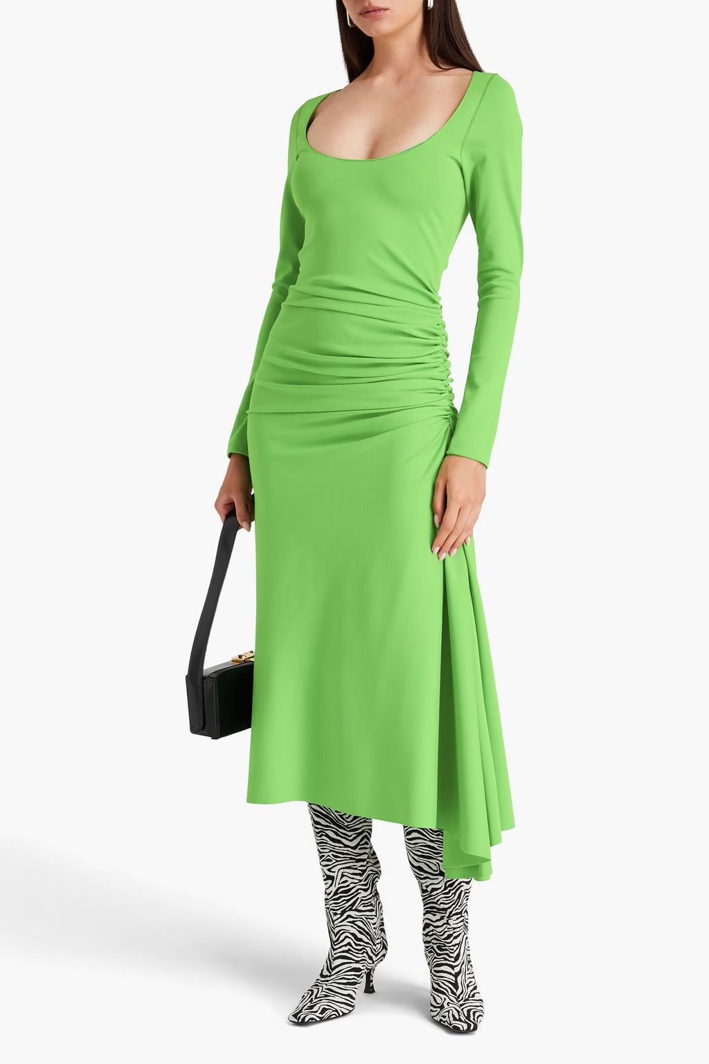 Marni o1y1025 Midi Dress in Green Size M / US 6-8 / IT 42-44 - 2 Thumbnail