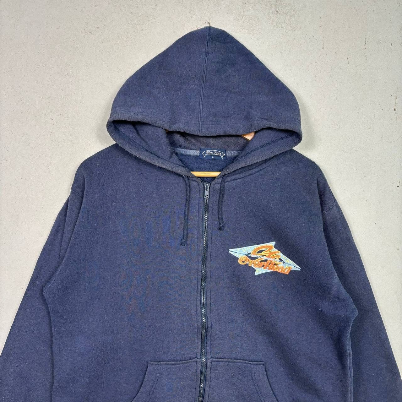 Japanese Brand Y2K Over Head Full Zip Faded Navy Blue Hoodie Skater Grunge Size US L / EU 52-54 / 3 - 3 Thumbnail