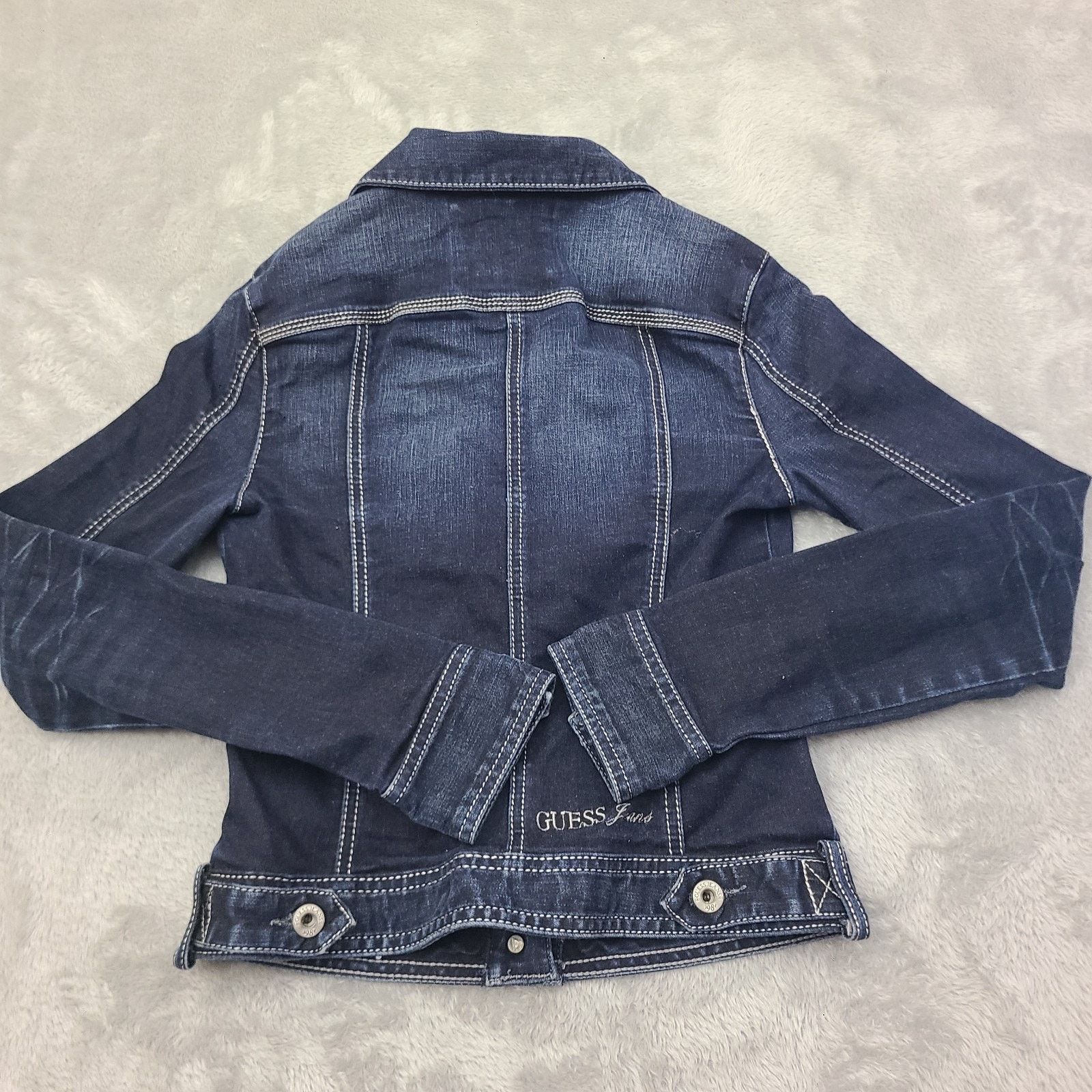 Guess Guess Luxury Denim Jean Jacket Dark Blue Size Small Women Size S / US 4 / IT 40 - 12 Thumbnail