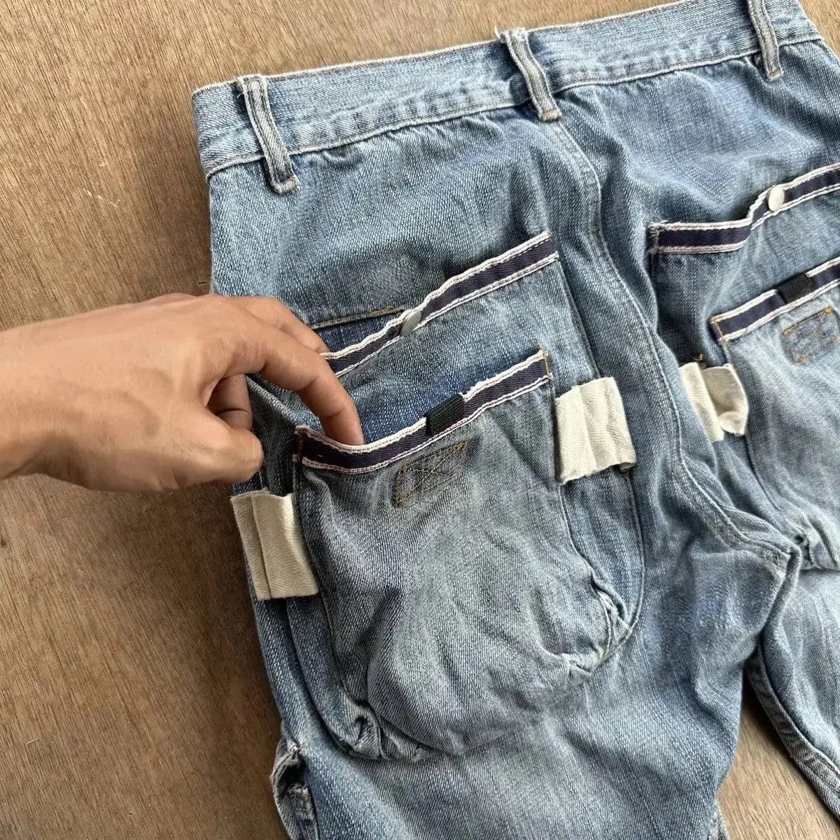 If Six Was Nine STEALS VINTAGE AFT JEAN REDLINE CURVE/BANANA LEG DENIM PANTS Size US 30 / EU 46 - 14 Thumbnail