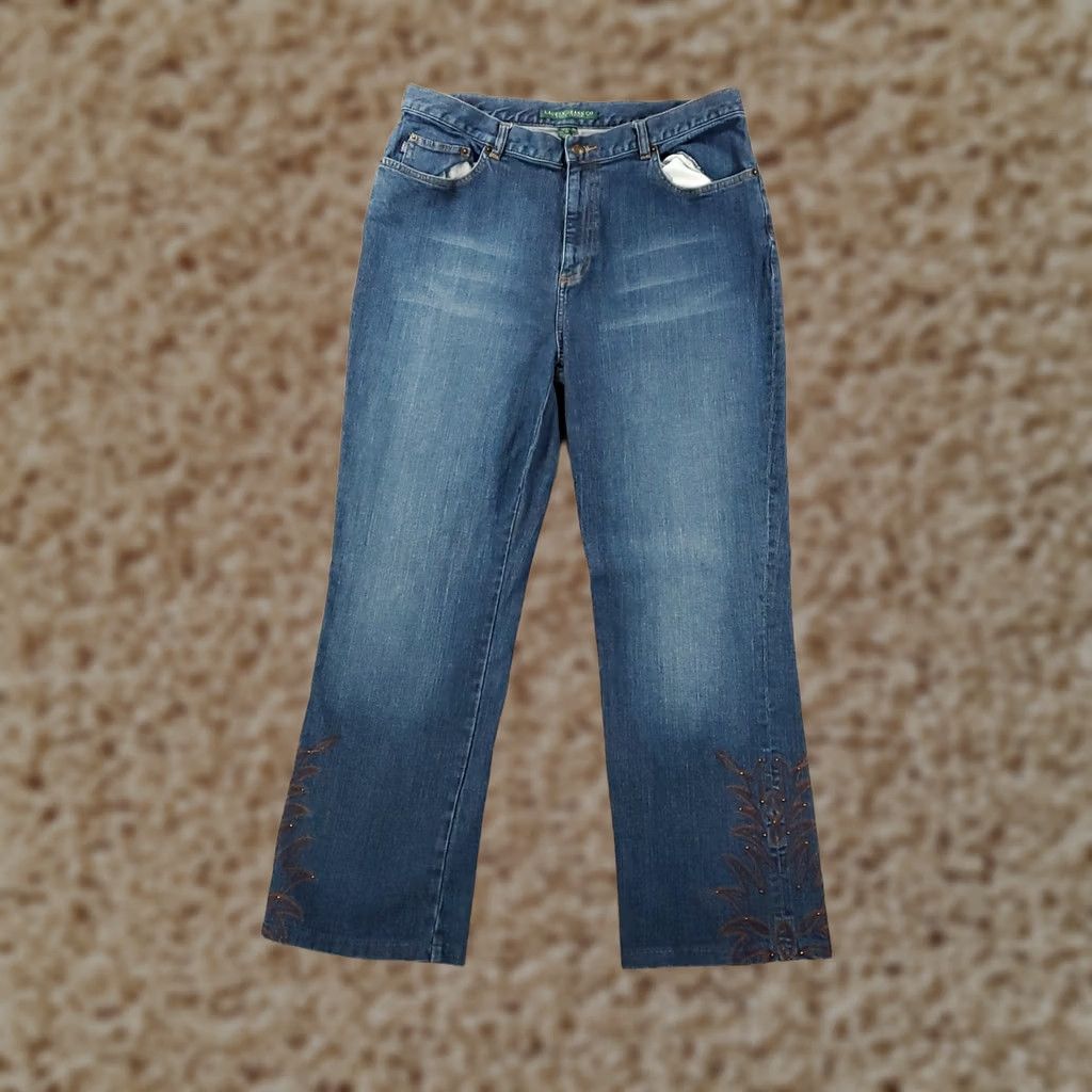 Ralph Lauren Lauren Ralph Lauren Jeans Womens Size 14 Stretch Denim 5-Pocket City Classic Blue Regular Fit Size 36" / US 14 / IT 50 - 1 Thumbnail