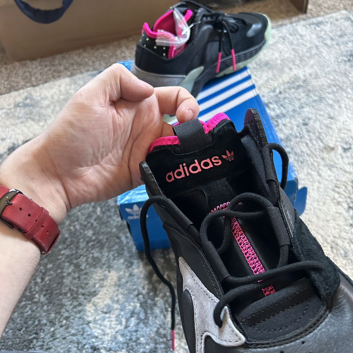 Adidas GiTD Adidas Streetball black pink glow in the dark air yeezy Size US 9.5 / EU 42-43 - 10 Thumbnail