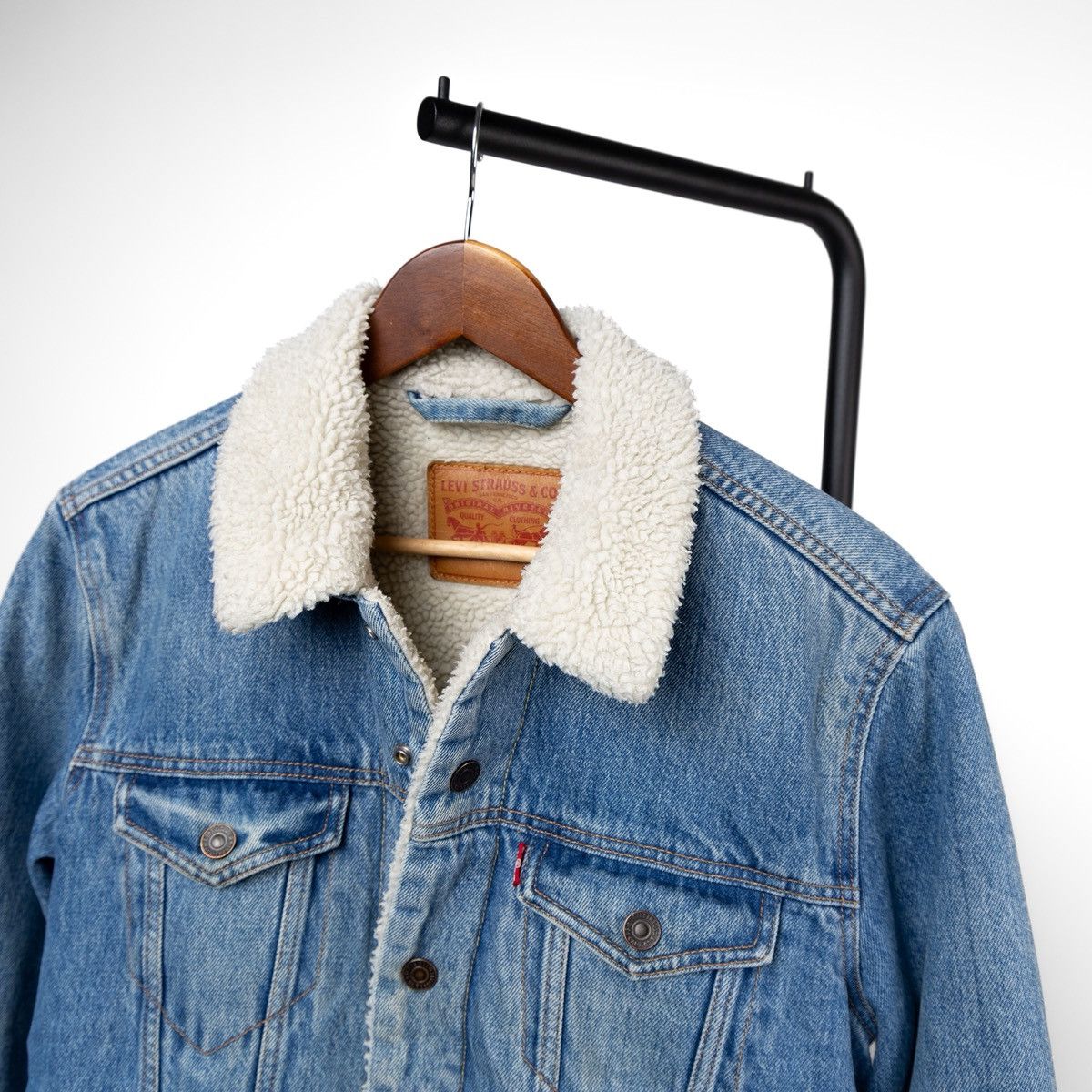 Levi's Levis Sherpa Denim Jacket Blue Trucker Fleece Lined Winter Size US S / EU 44-46 / 1 - 2 Thumbnail
