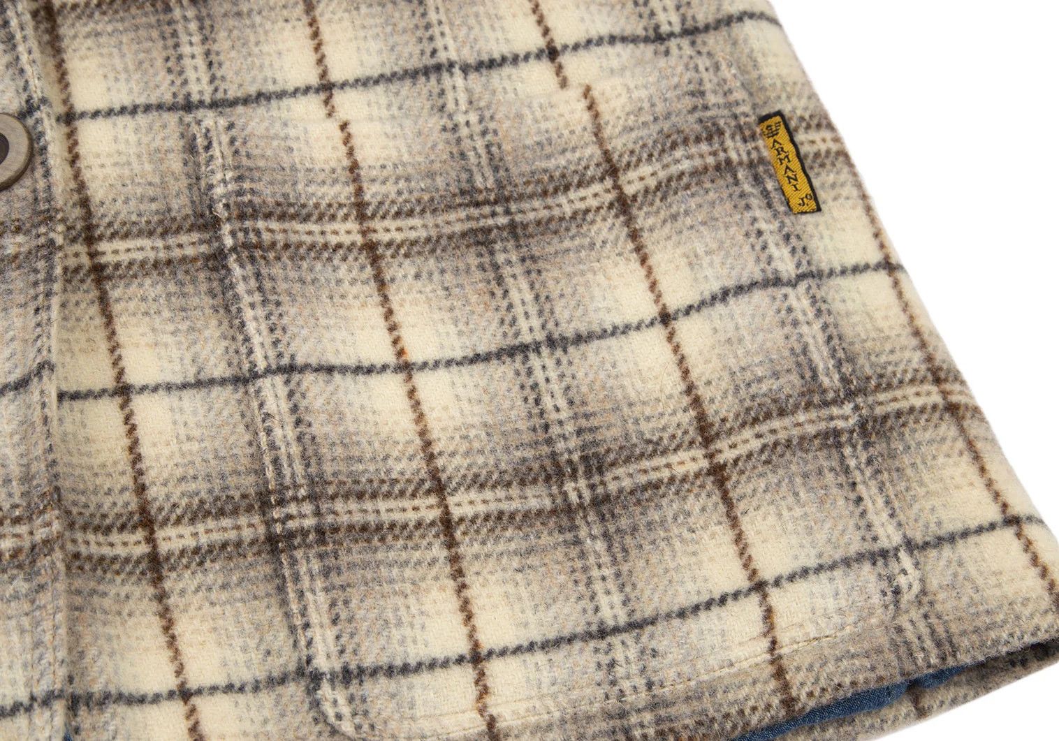 Armani Check Wool Blend Jacket in Cream, Size 42 Size US XXS / EU 40 - 9 Thumbnail