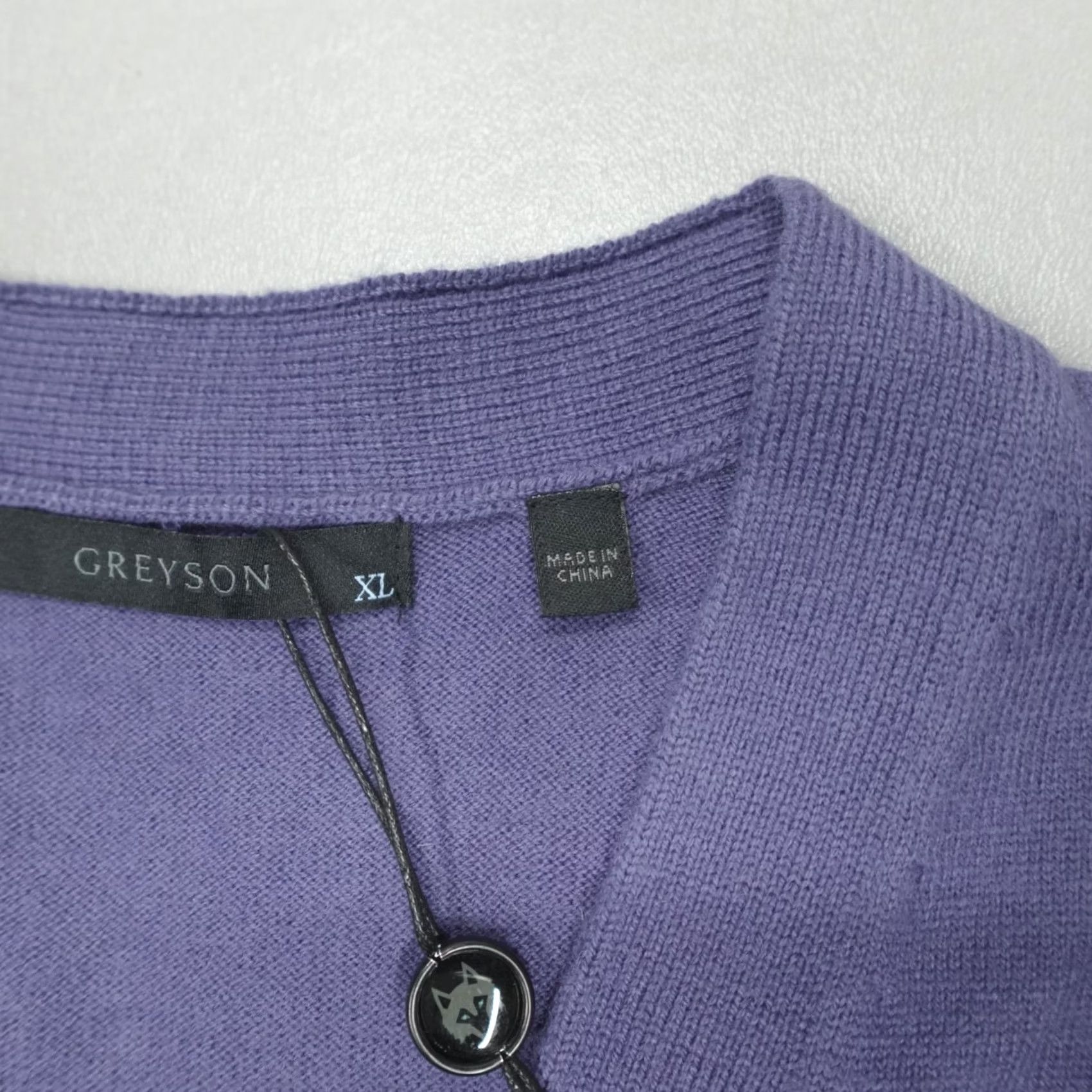 Vintage Greyson Cardigan Sweater Mens XL Purple Honeycreeper Nylon Wool V-Neck Button Modern - 000 Size US XL / EU 56 / 4 - 6 Thumbnail