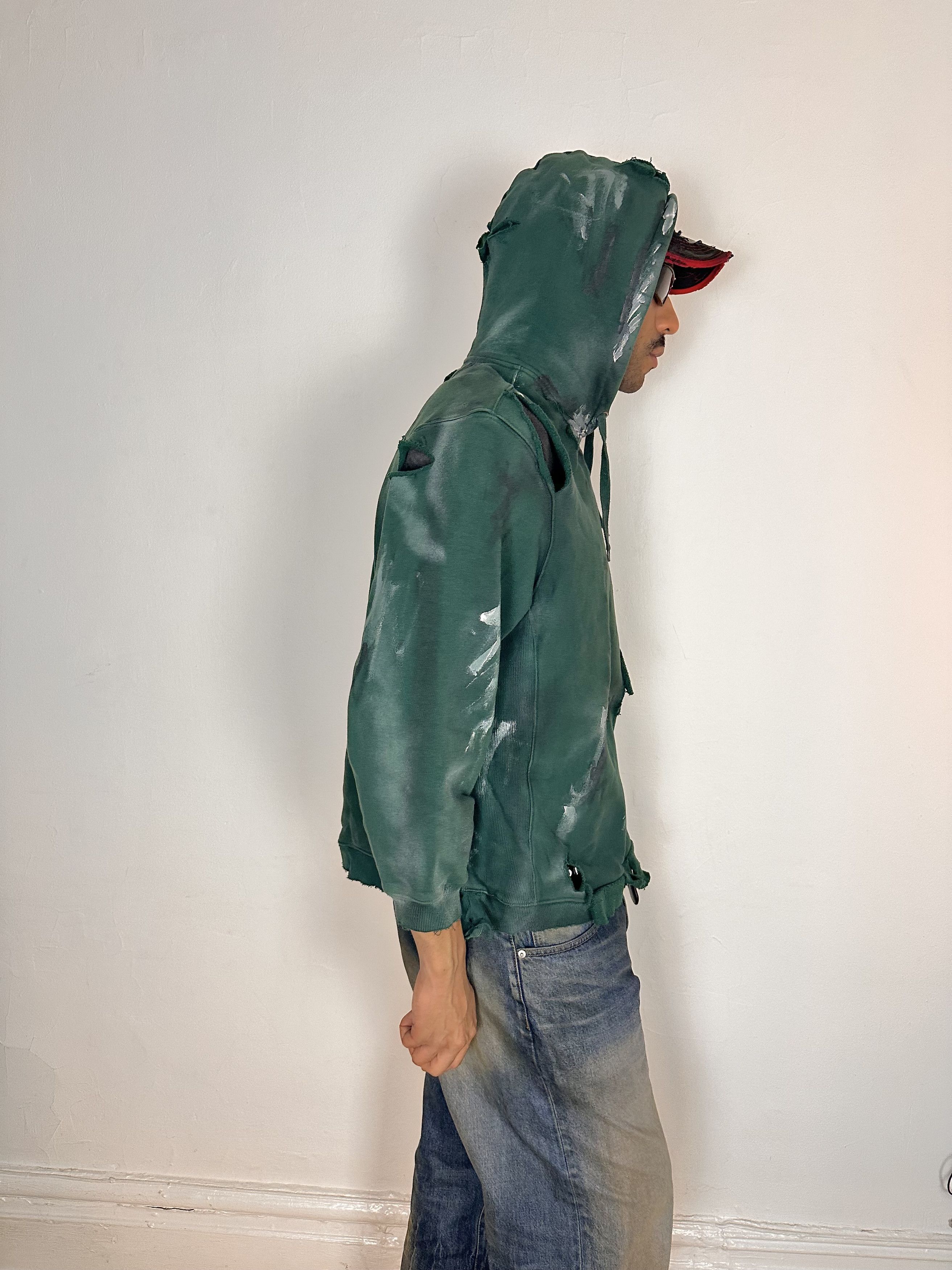 Other ASTROBOI* Green Oversized Painted Utility Hoody - Medium Size US M / EU 48-50 / 2 - 5 Thumbnail