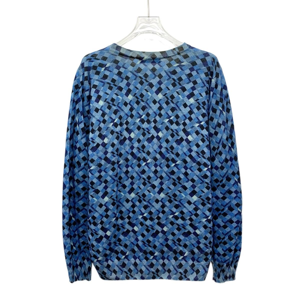 Trussardi Trussardi Blue Plaid Wool Long Sleeve Knit Sweater K26WX Size US S / EU 44-46 / 1 - 2 Thumbnail