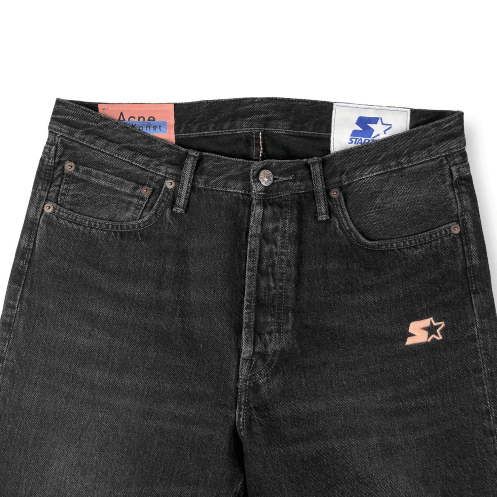 Acne Studios Acne Studios x Starter 1996 Logo Used Black Metal Jeans Size US 32 / EU 48 - 4 Thumbnail