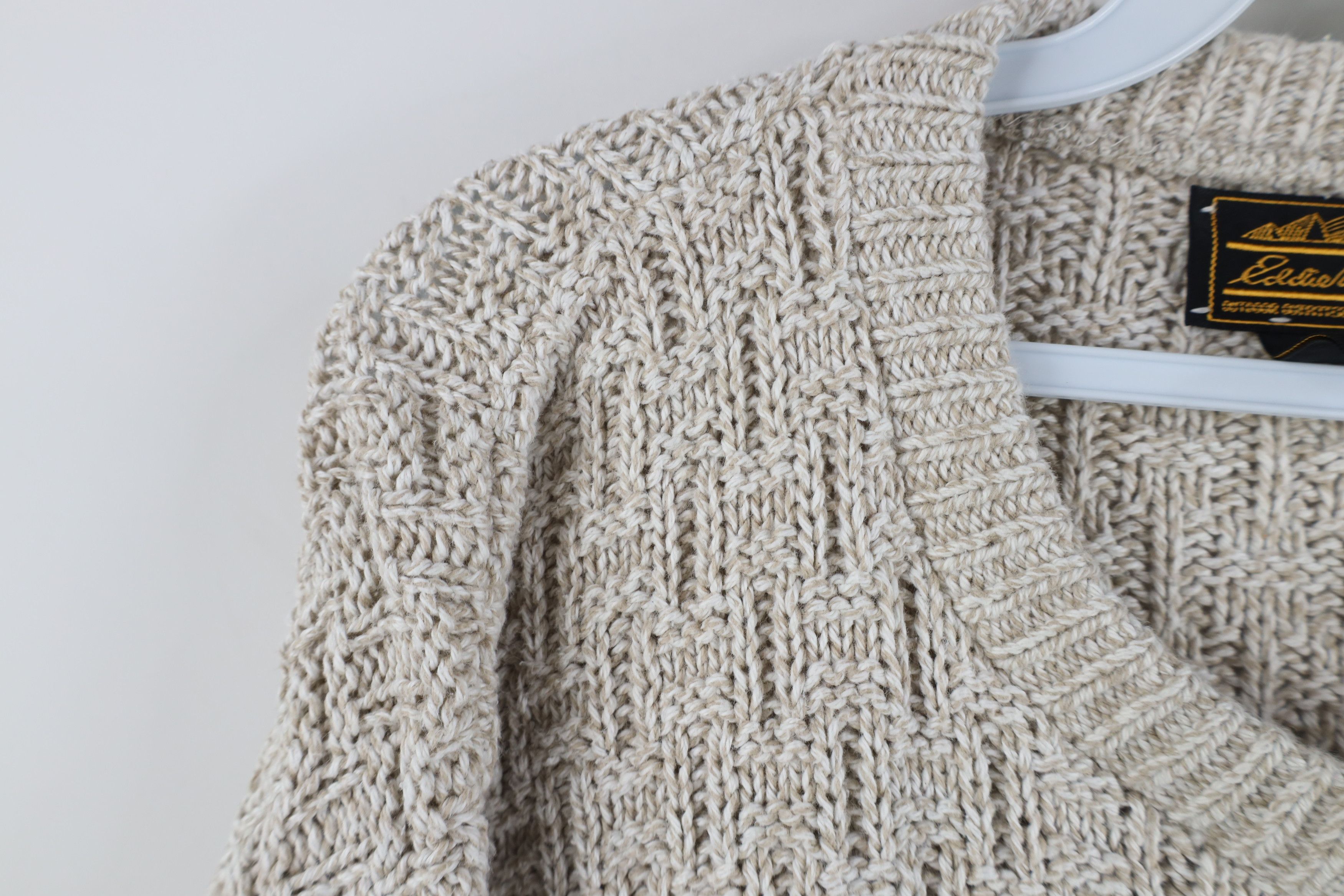 Eddie Bauer Vintage 90s Eddie Bauer Cross Weave Knit Sweater Beige USA Size US M / EU 48-50 / 2 - 5 Thumbnail