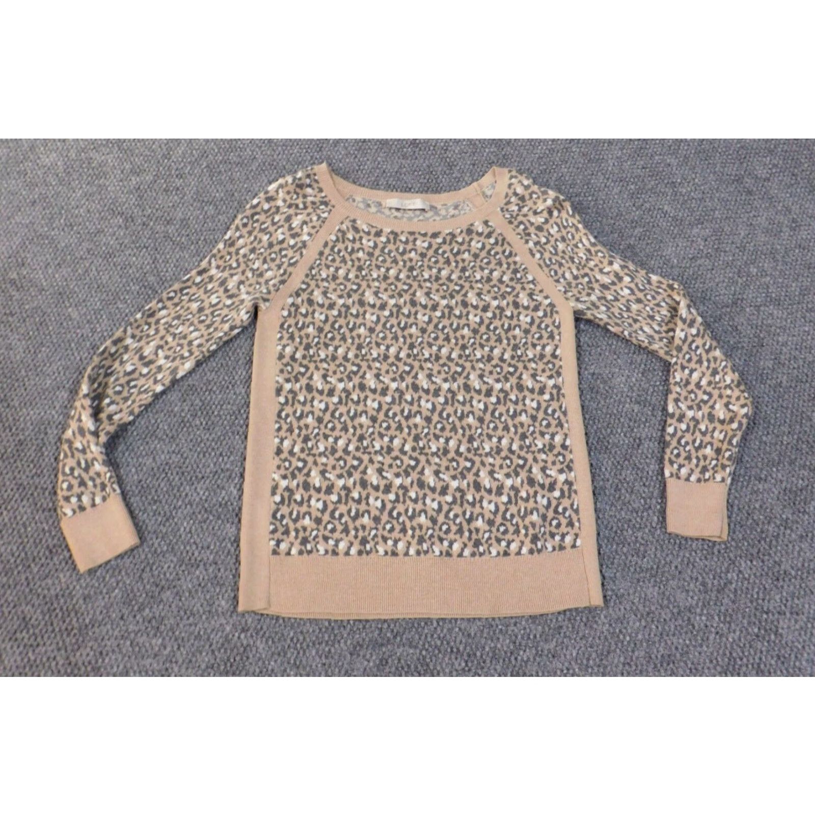 Loft LOFT Beige Geometric Knit Crewneck Pullover Sweat Shirt? Size M / US 6-8 / IT 42-44 - 4 Thumbnail