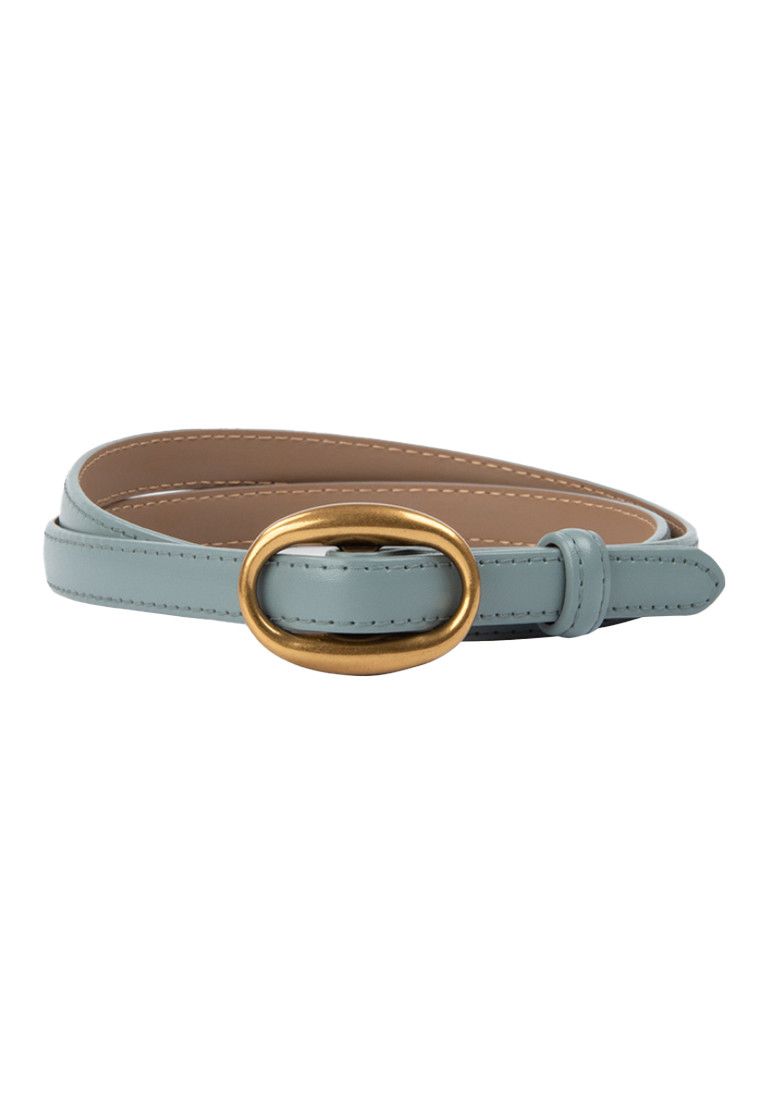 Other Blue Women's Leather Belts with Gold Buckle Belt Size ONE SIZE - 1 Thumbnail