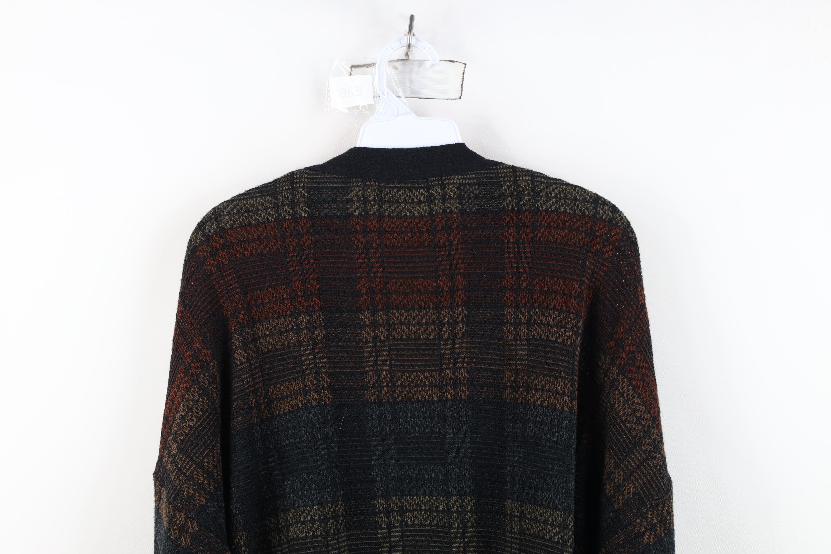 Vintage Vintage 90s Streetwear Wool Blend Cardigan Sweater Plaid Size US L / EU 52-54 / 3 - 11 Thumbnail
