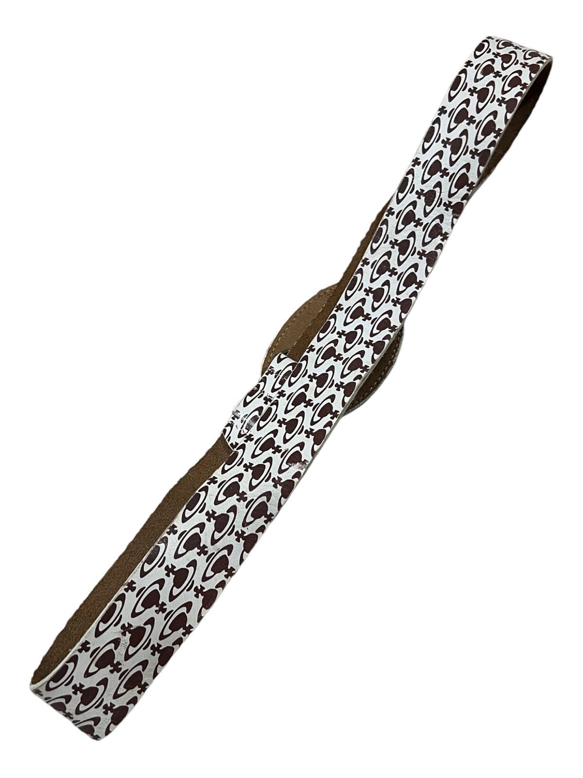 Vivienne Westwood Vintage VW Orb Logo Buckle Jacquard Monogram Leather Belt Size ONE SIZE - 6 Thumbnail