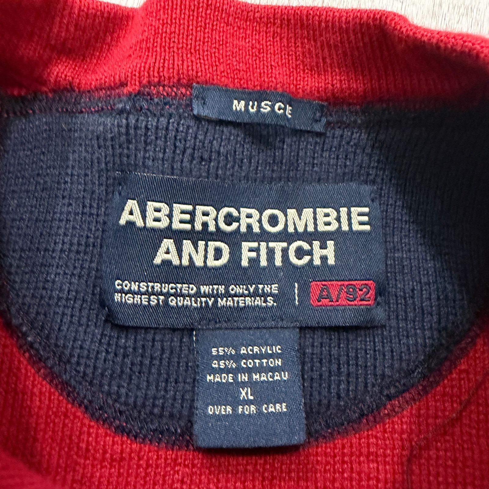Abercrombie & Fitch Vintage Abercrombie & Fitch Muscle Sweater Men’s XL Red Size US XL / EU 56 / 4 - 5 Thumbnail