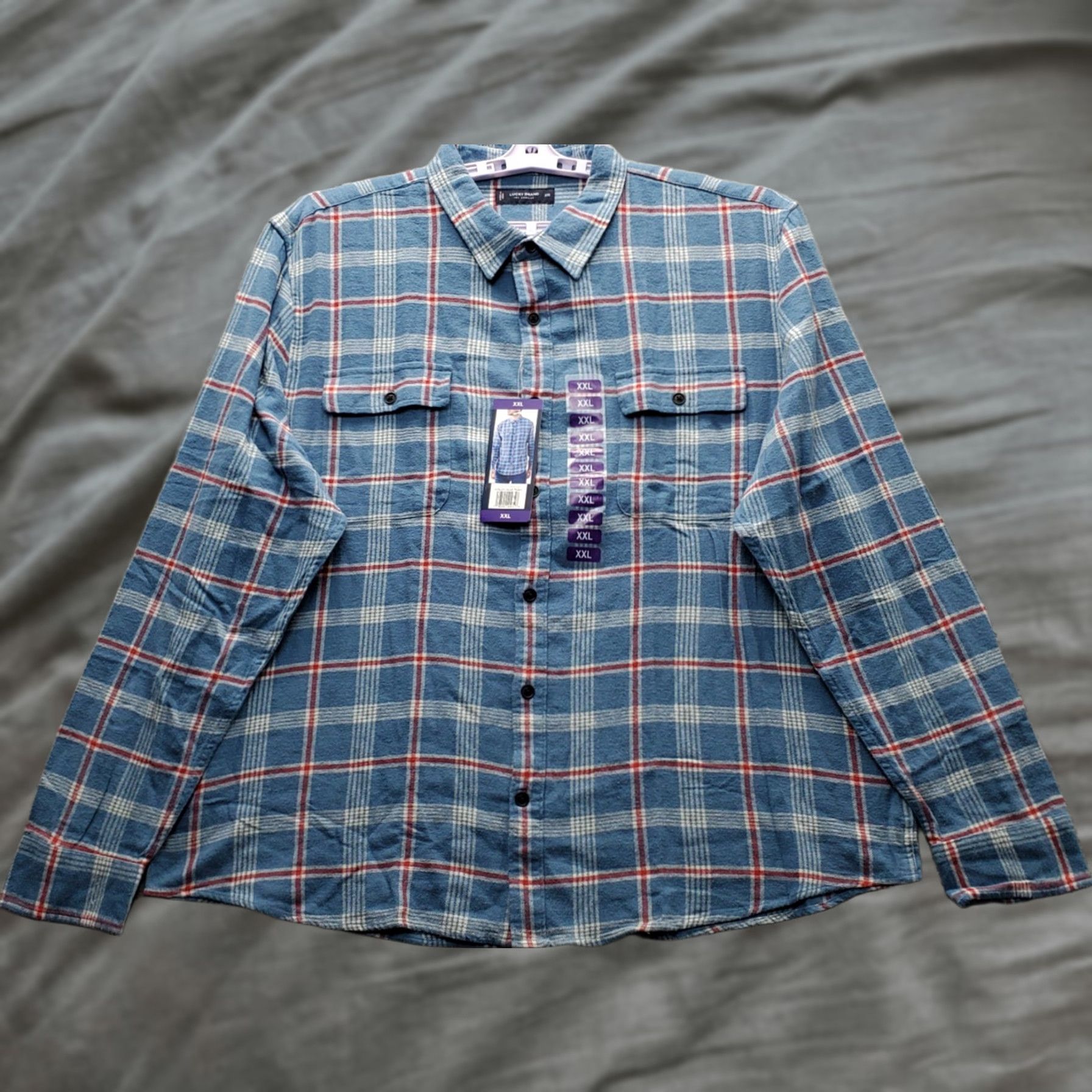 Lucky Brand Lucky Brand Flannel Shirt Mens XXL Plaid Chest Pocket Basic Fit Button-Up Shirt Size US XXL / EU 58 / 5 - 1 Thumbnail