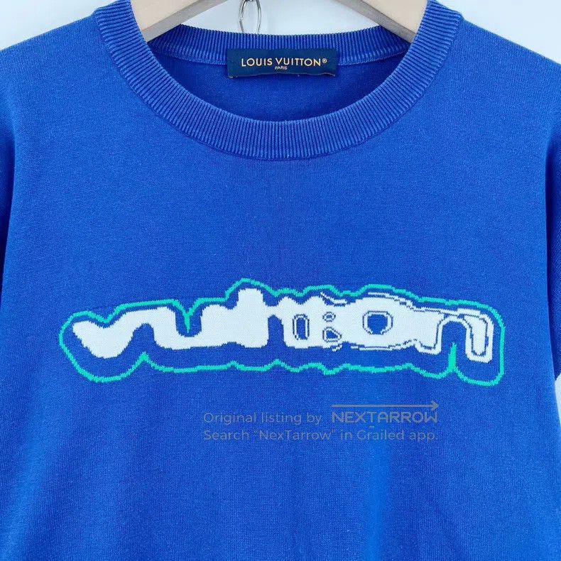 Louis Vuitton Louis Vuitton 1854 White and Blue Knit Short Sleeve Size US XXL / EU 58 / 5 - 5 Thumbnail