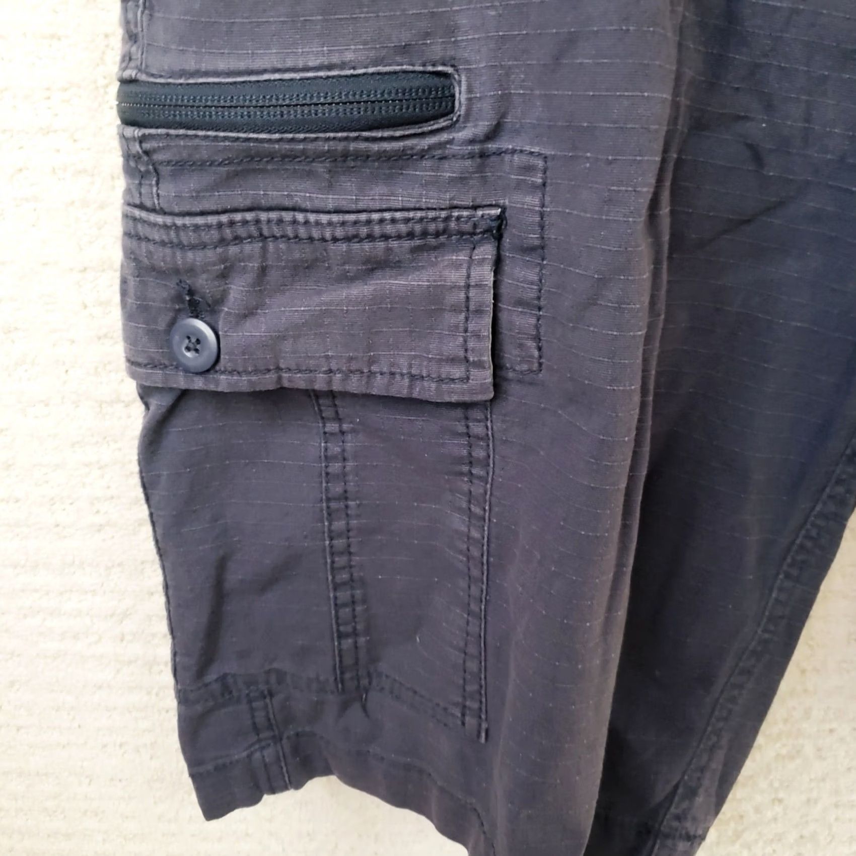 Vintage Wearfirst Mens Cargo Shorts 34 Navy Cotton Stretch Inseam 11" Flat Front Cargo Pocket Casual Spring Summer Regular Mens Size US 34 / EU 50 - 6 Thumbnail