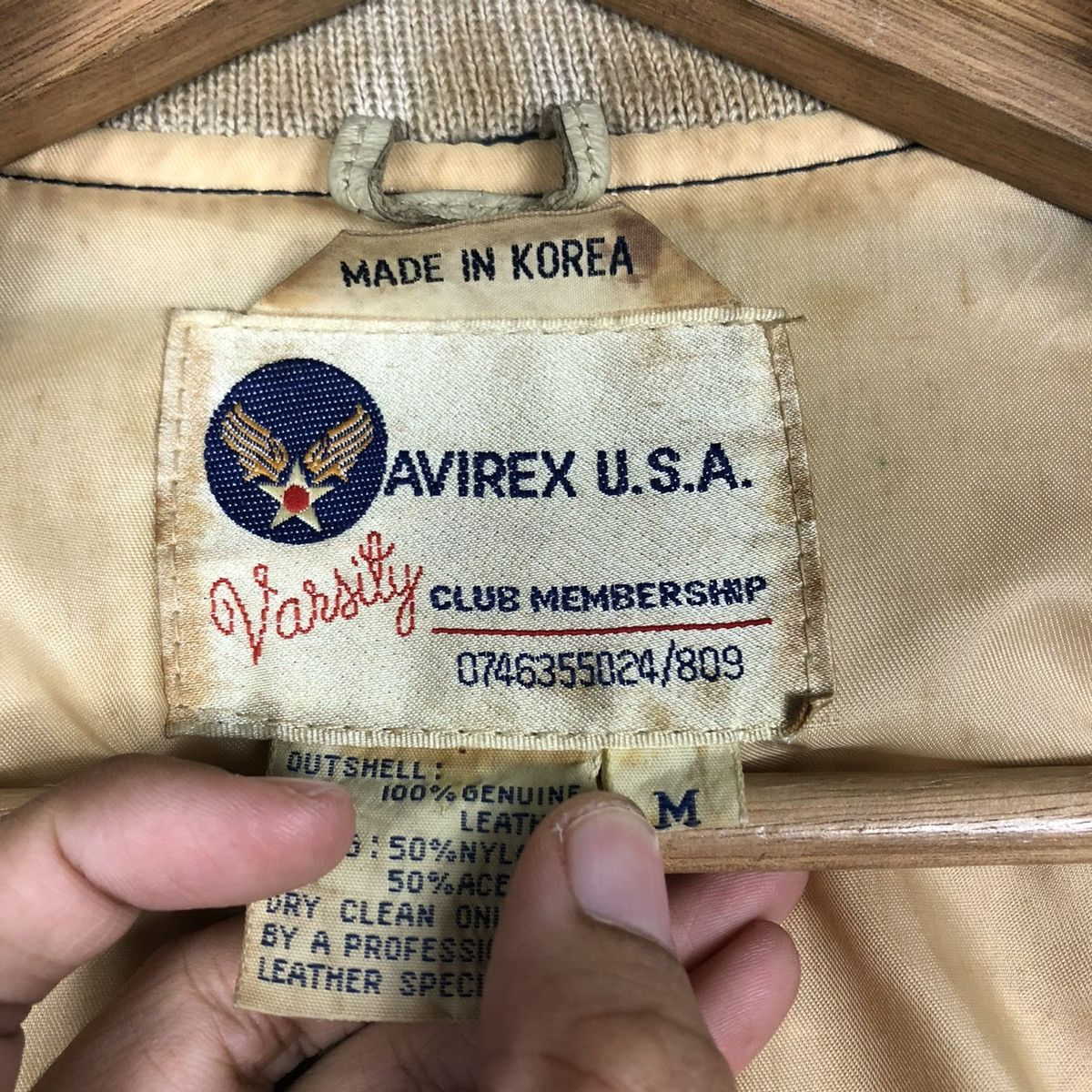 Avirex 🔥ARCHIVE VINTAGE LEATHER JACKET AVIREX USA VARSITY BIG LOGO Size US M / EU 48-50 / 2 - 20 Thumbnail