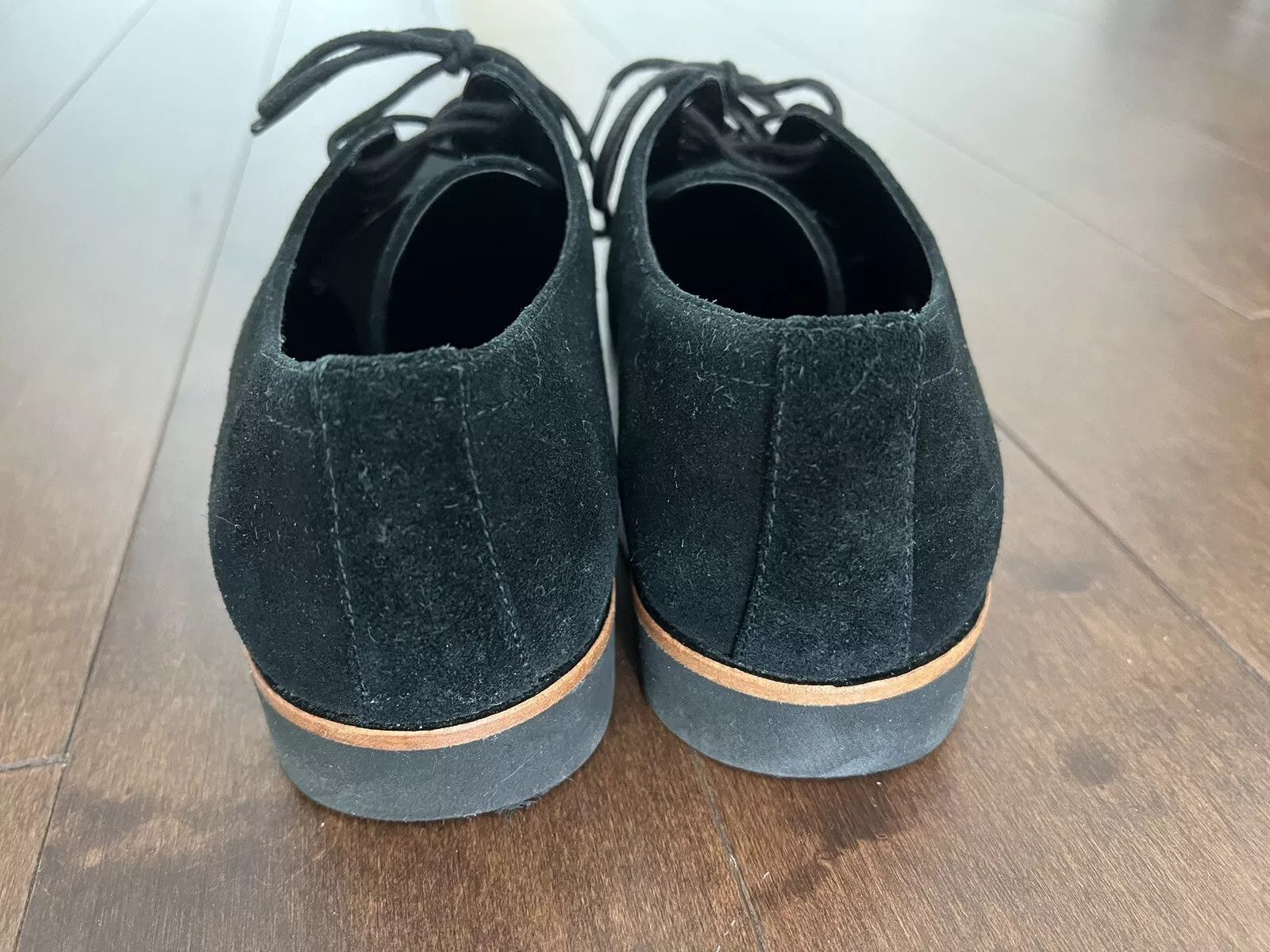 Calvin Klein Faustino Black Oily Suede Oxfords Size US 9.5 / EU 42-43 - 3 Thumbnail